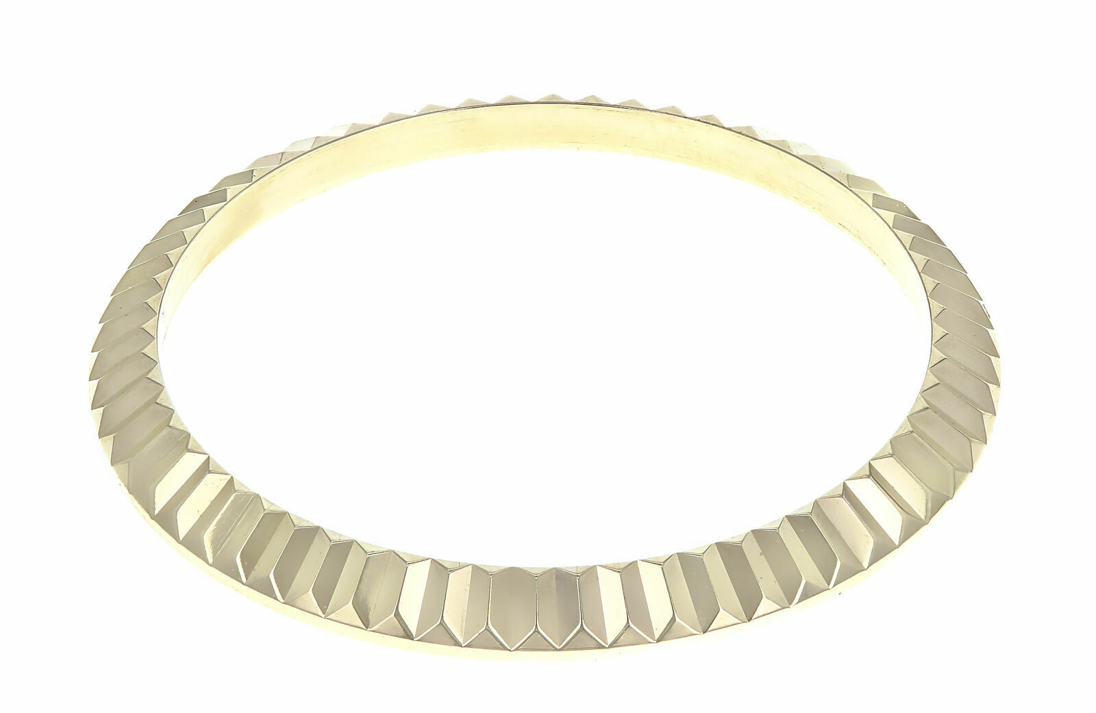 LADIES 18K YELLOW GOLD FLUTED BEZEL WATCH PART FOR ROLEX DATE, DATEJUST 26MM