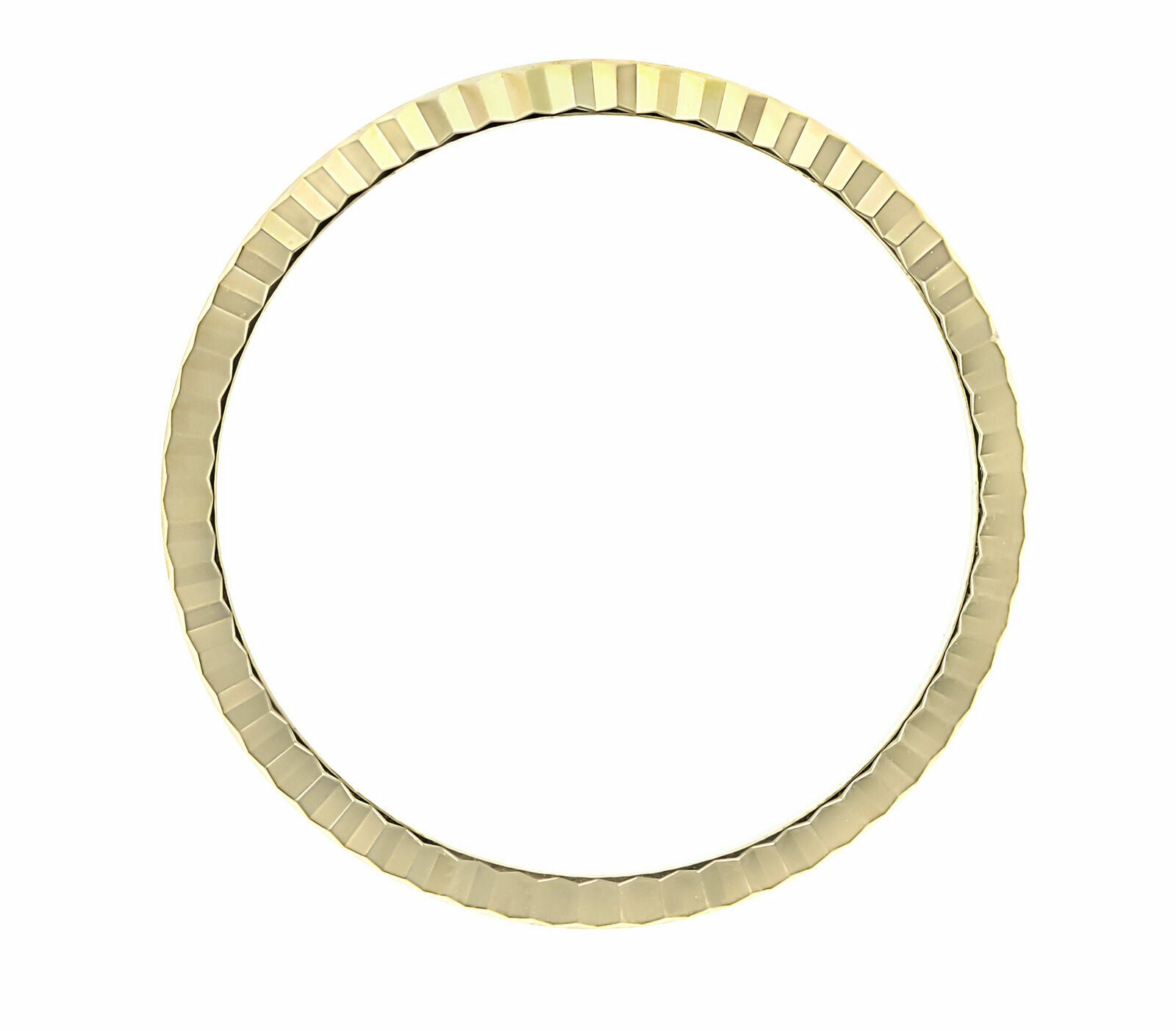LADIES 18K YELLOW GOLD FLUTED BEZEL WATCH PART FOR ROLEX DATE, DATEJUST 26MM