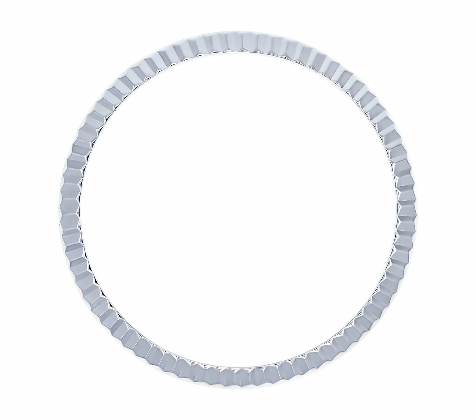 MIDSIZE 18K WHITE GOLD FLUTED BEZEL PART FOR ROLEX 31MM 68159, 78159, 78279