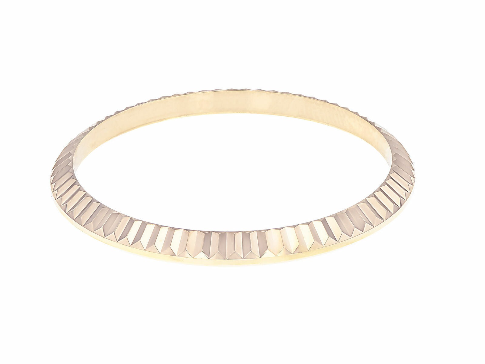 18K ROSE GOLD FLUTED BEZEL WATCH PART FOR ROLEX MIDSIZE DATEJUST 31MM