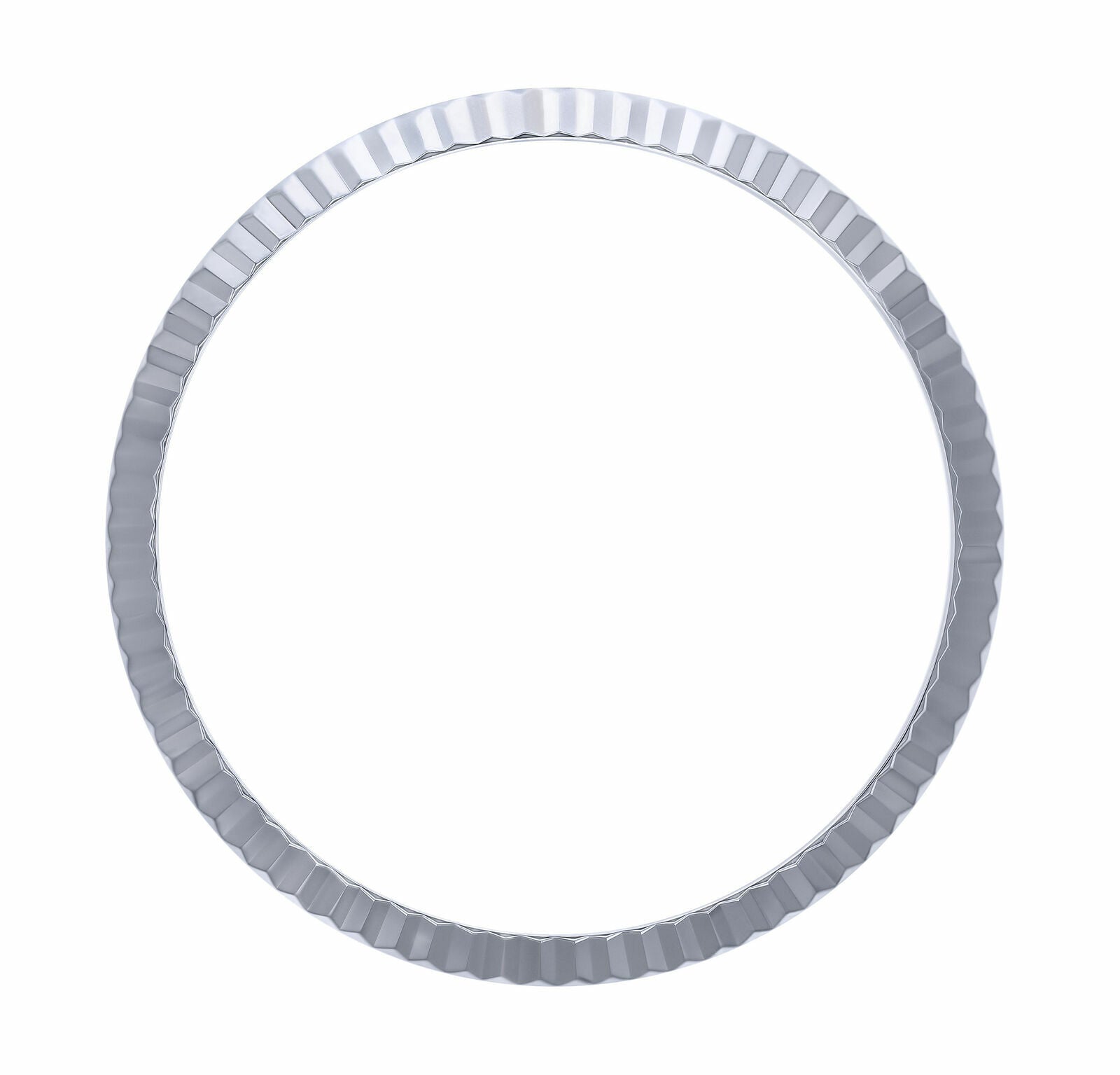 18K WHITE GOLD FLUTED BEZEL FOR ROLEX DATEJUST 116200, 116234, 116244, 116264