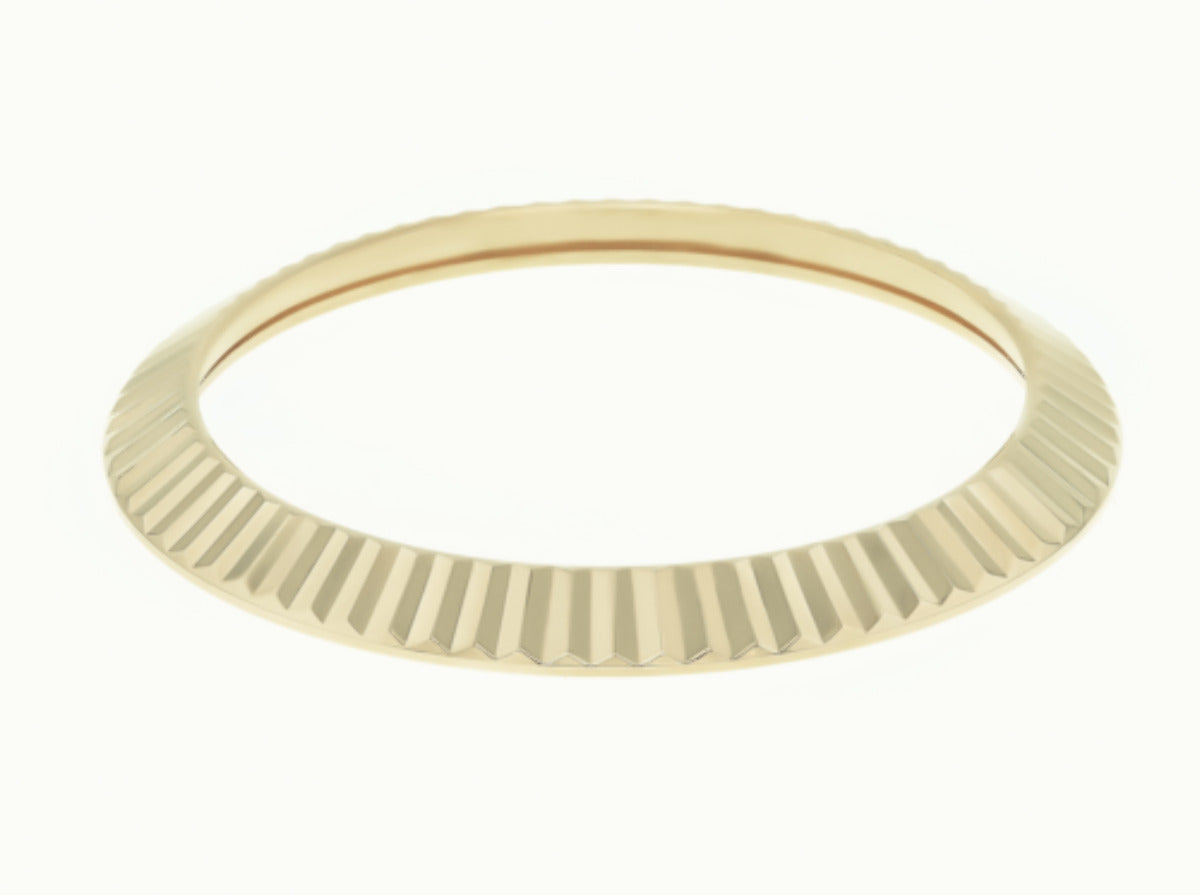18K YELLOW GOLD FLUTED BEZEL WATCH PART FOR ROLEX DATEJUST 2 41MM 116333