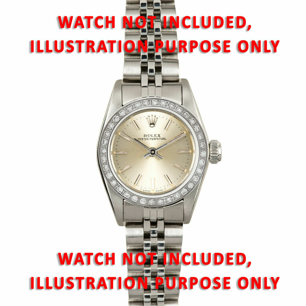 .60CT BEAD SET DIAMOND BEZEL STAINLESS STEEL FOR ROLEX 24MM NO DATE 67180, 67230