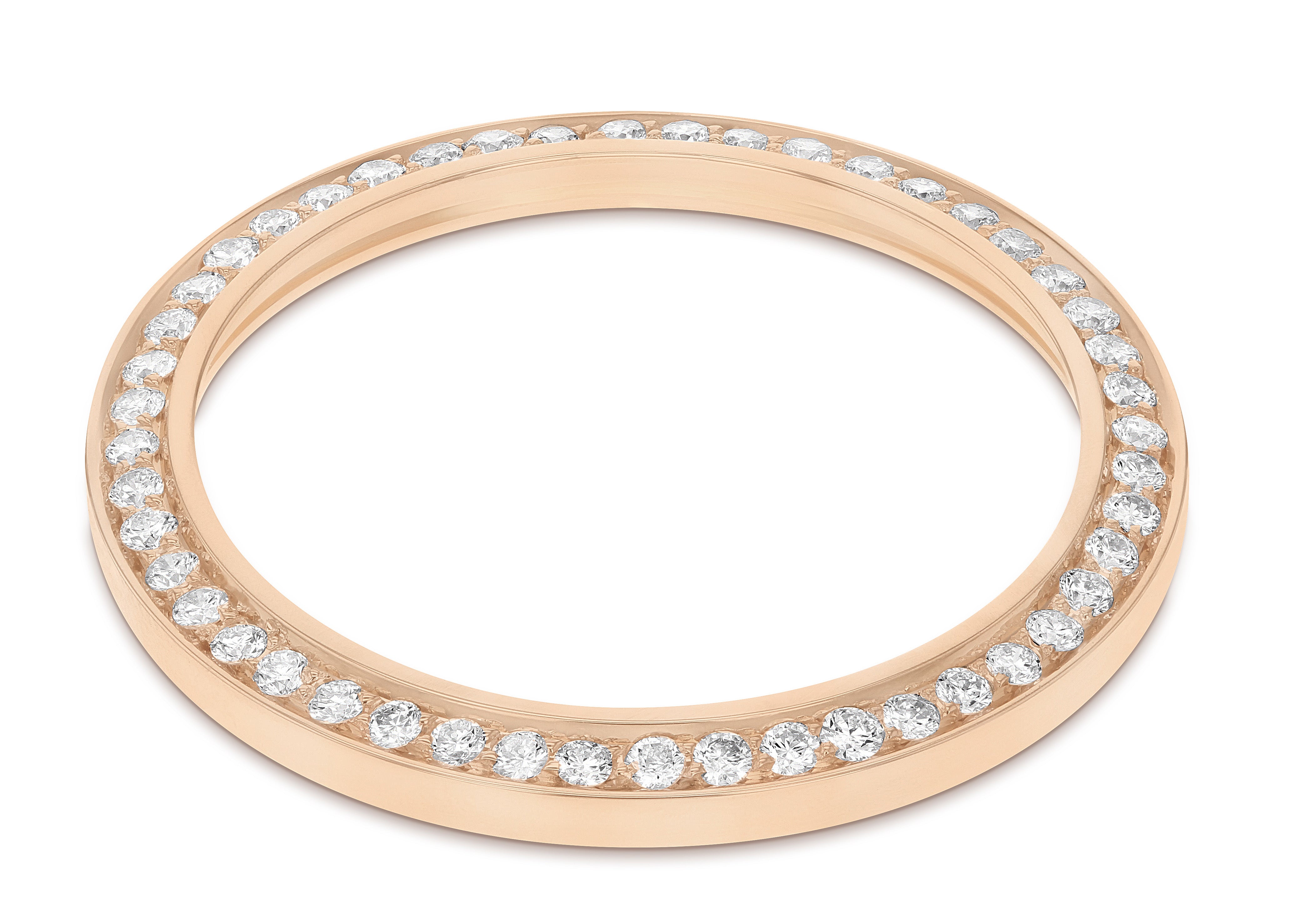 (Z-1524 - RNM)ROSE GOLD 18K MIDSIZE 1CT BEAD SET DIAMOND BEZEL WITH DOUBLE CUT INSIDE FOR ROLEX 31MM