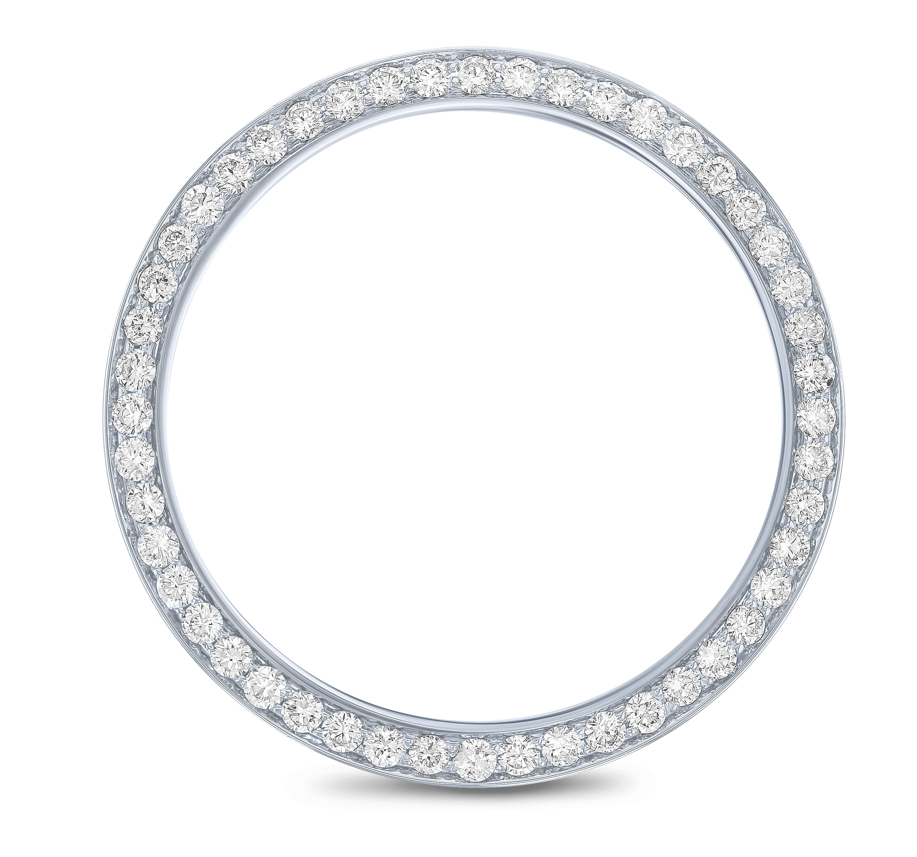 (Z-1524 - WNM)WHITE GOLD MIDSIZE 1CT BEAD SET DIAMOND BEZEL WITH DOUBLE CUT INSIDE FOR ROLEX 31MM 18K WG