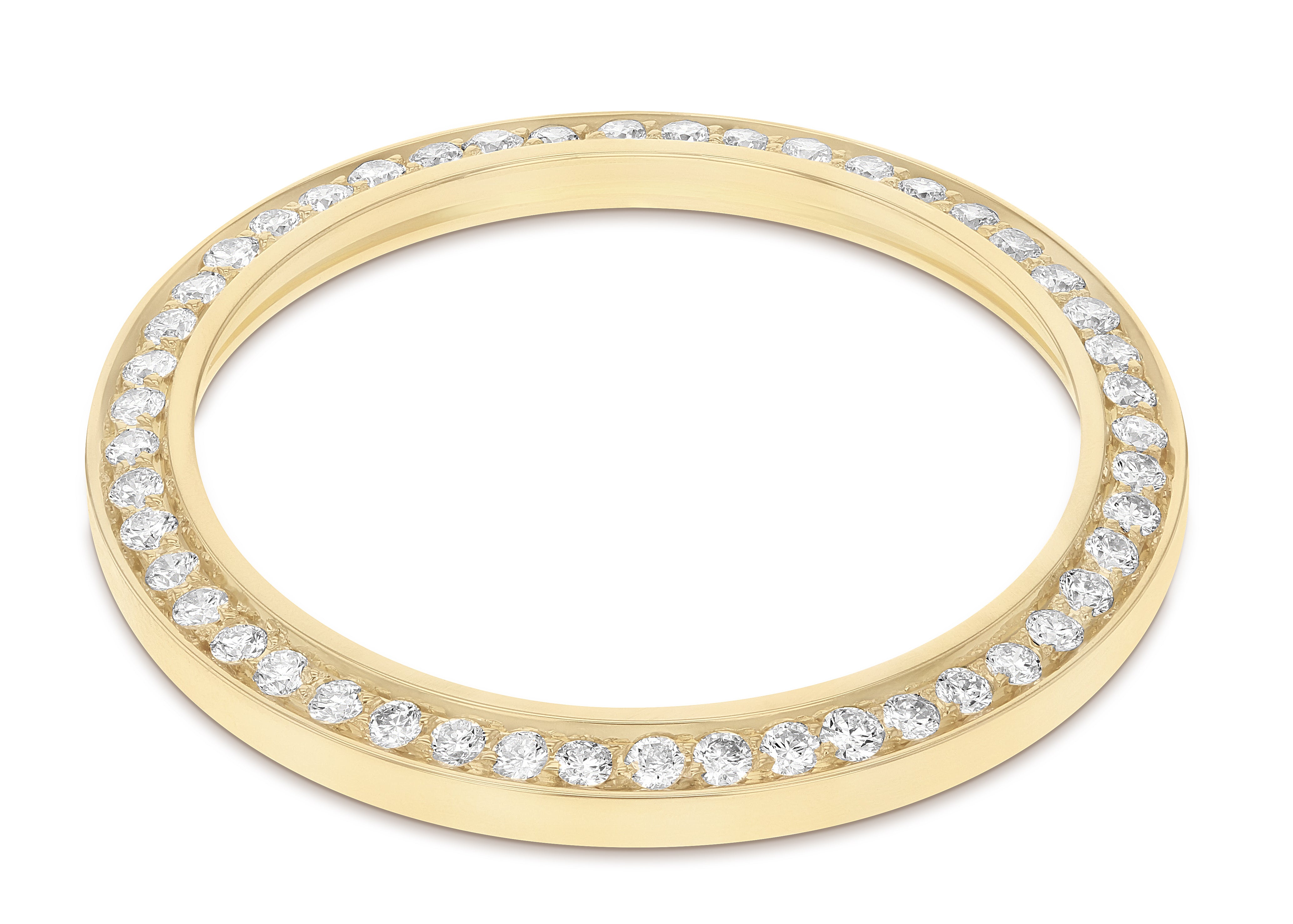 (Z-1524 - YNM)YELLOW GOLD 18K MIDSIZE 1CT BEAD SET DIAMOND BEZEL WITH DOUBLE CUT INSIDE For ROLEX 31MM