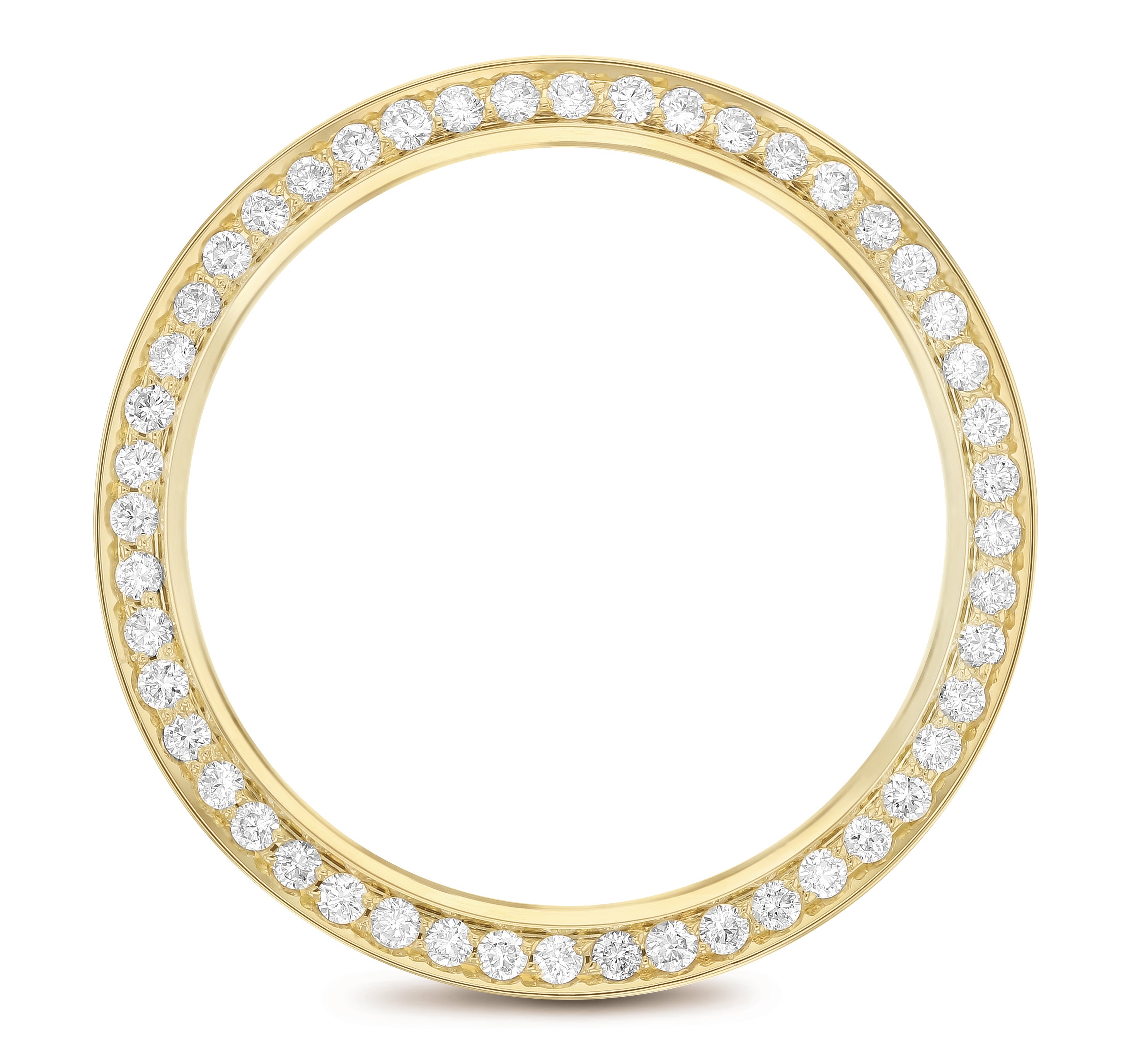 (Z-1524 - YNM)YELLOW GOLD 18K MIDSIZE 1CT BEAD SET DIAMOND BEZEL WITH DOUBLE CUT INSIDE For ROLEX 31MM