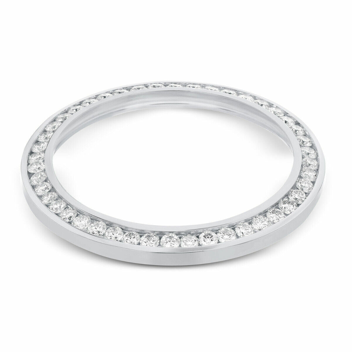 3.15CT CHANNEL DIAMOND BEZEL FOR ROLEX DATEJUST 41MM 126300, 126334 STAINLESS ST