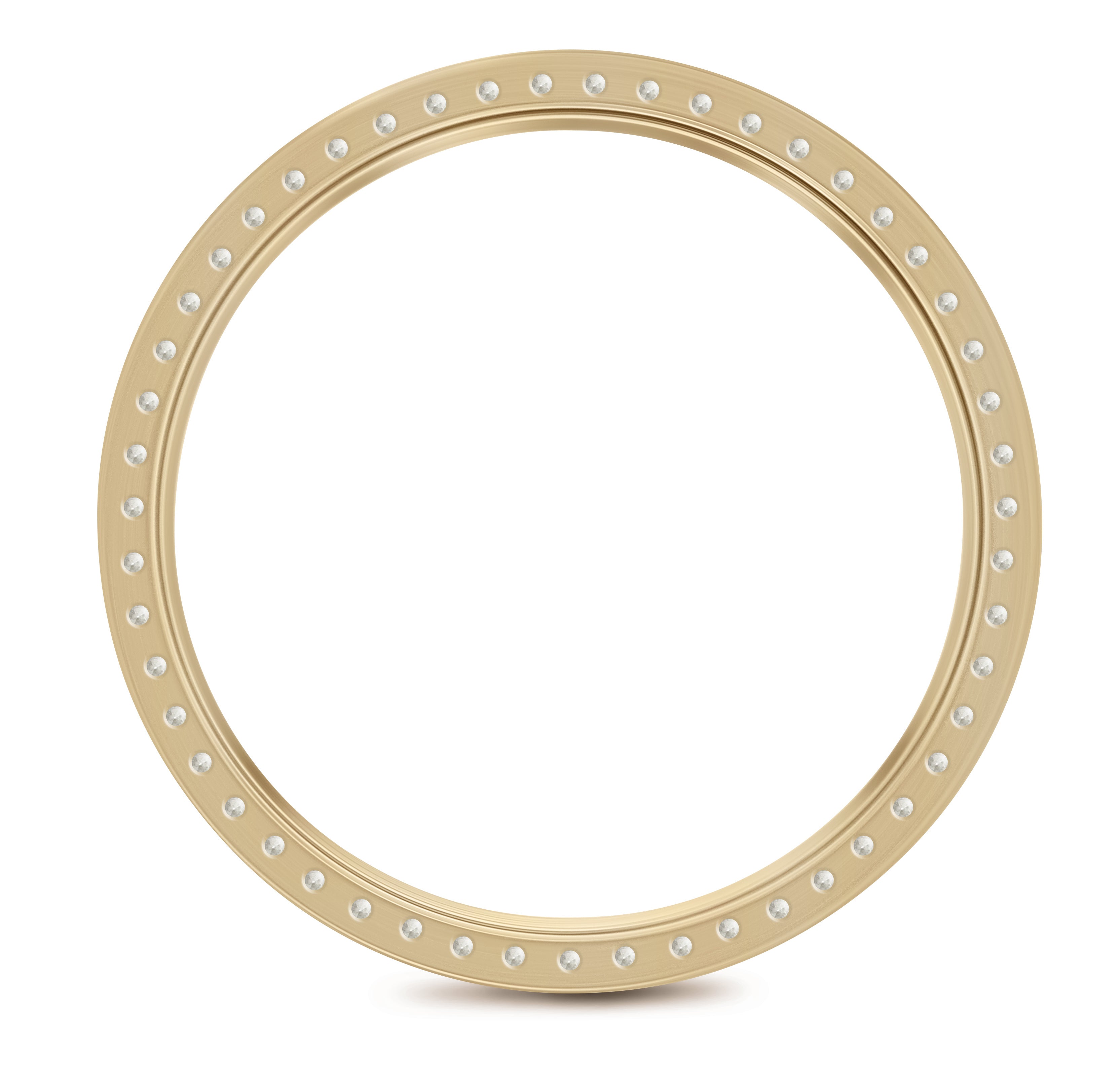 (Z-1536 - YNM)GOLD 1.25CT BEAD SET DIAMOND BEZEL WITH DOUBLE CUT For ROLEX 34MM DATE, AIRKING 14KY