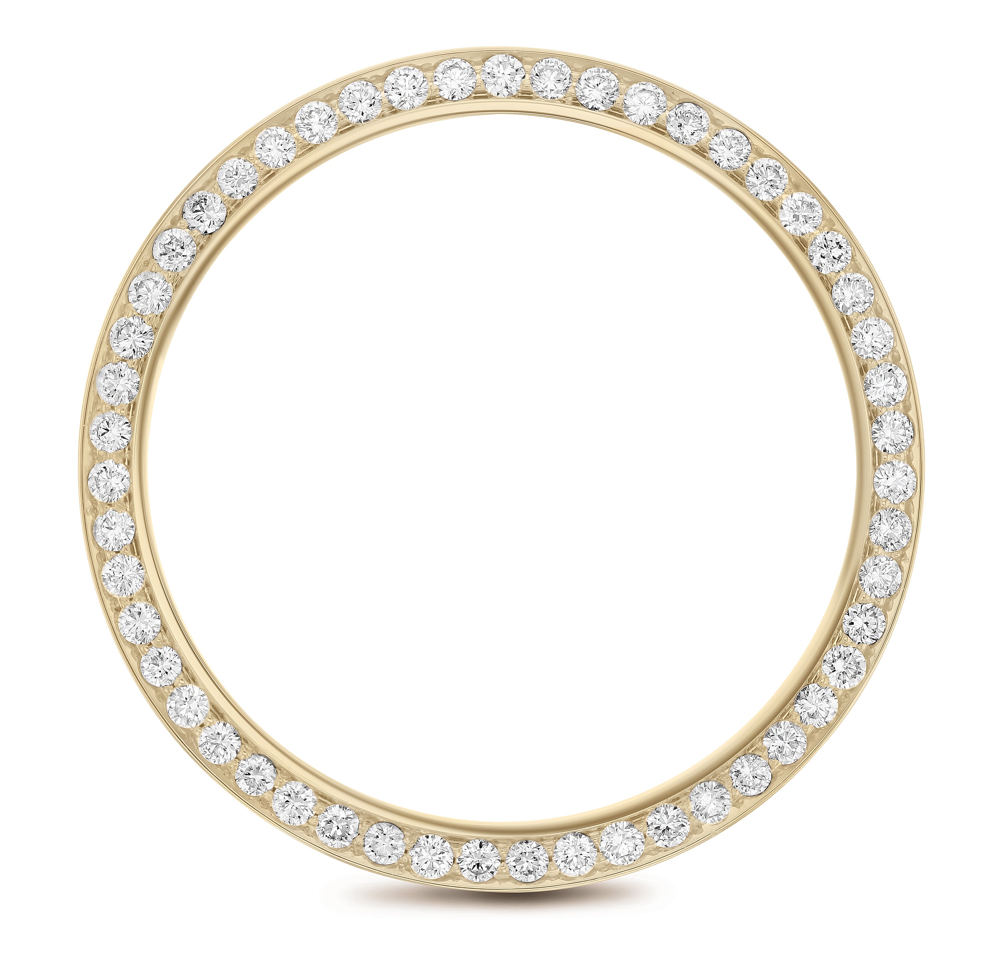 (Z-1536 - YNM)GOLD 1.25CT BEAD SET DIAMOND BEZEL WITH DOUBLE CUT For ROLEX 34MM DATE, AIRKING 14KY