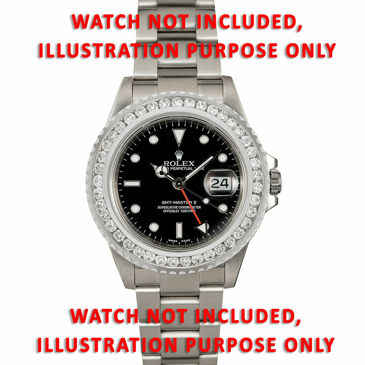 CHANNEL NATURAL DIAMOND BEZEL WITH RIDGES FOR ROLEX SUBMARINER 16610, 16800