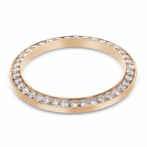 1CT BEAD SET DIAMOND BEZEL FOR ROLEX 28MM 279161, 279171, 279381 ROSE GOLD