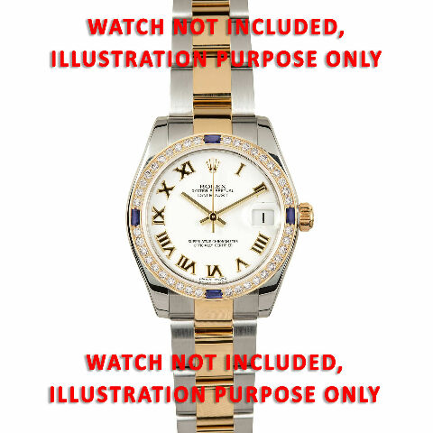 1CT BEAD SET DIAMOND BEZEL FOR ROLEX 31MM DATEJUST WITH 4 CORNER SAPPHIRES YG