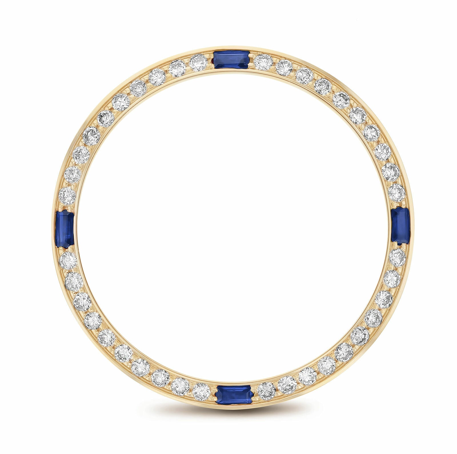 1CT BEAD SET DIAMOND BEZEL FOR ROLEX 31MM DATEJUST WITH 4 CORNER SAPPHIRES YG