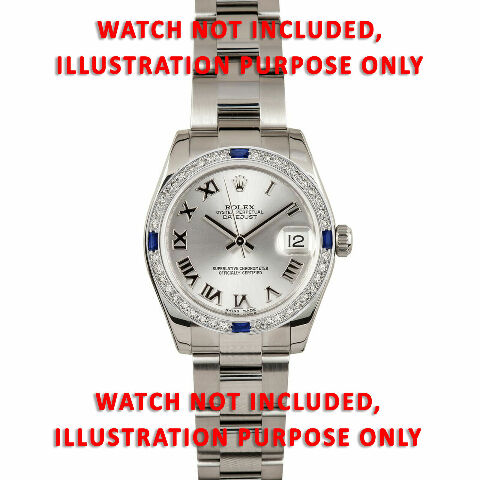 1CT BEAD SET DIAMOND BEZEL FOR ROLEX 31MM DATEJUST WITH 4 CORNER SAPPHIRES WG