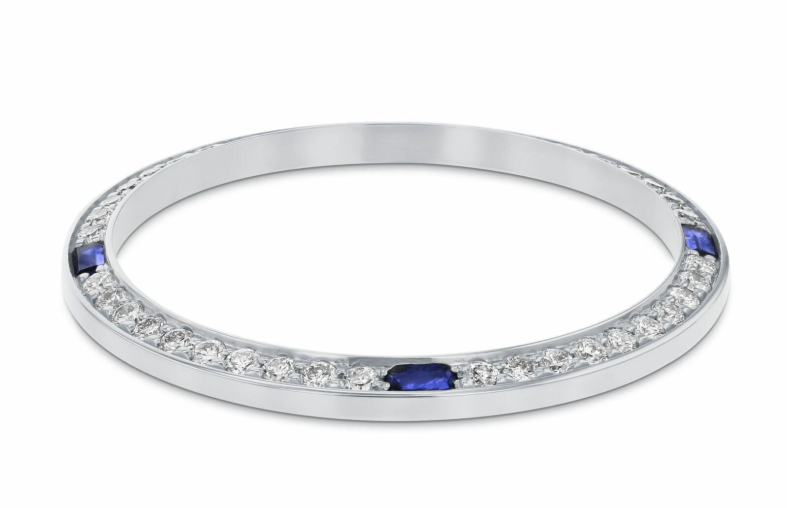 1CT BEAD SET DIAMOND BEZEL FOR ROLEX 31MM DATEJUST WITH 4 CORNER SAPPHIRES WG