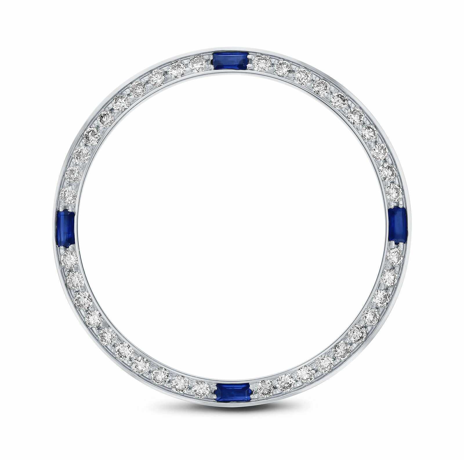 1CT BEAD SET DIAMOND BEZEL FOR ROLEX 31MM DATEJUST WITH 4 CORNER SAPPHIRES WG