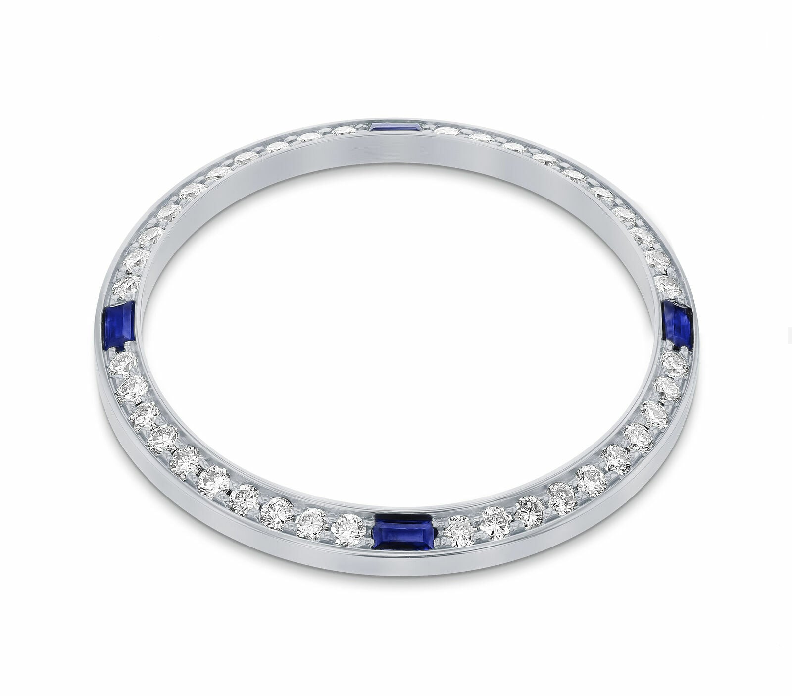 1CT BEAD SET DIAMOND BEZEL FOR ROLEX 31MM DATEJUST WITH 4 CORNER SAPPHIRES WG