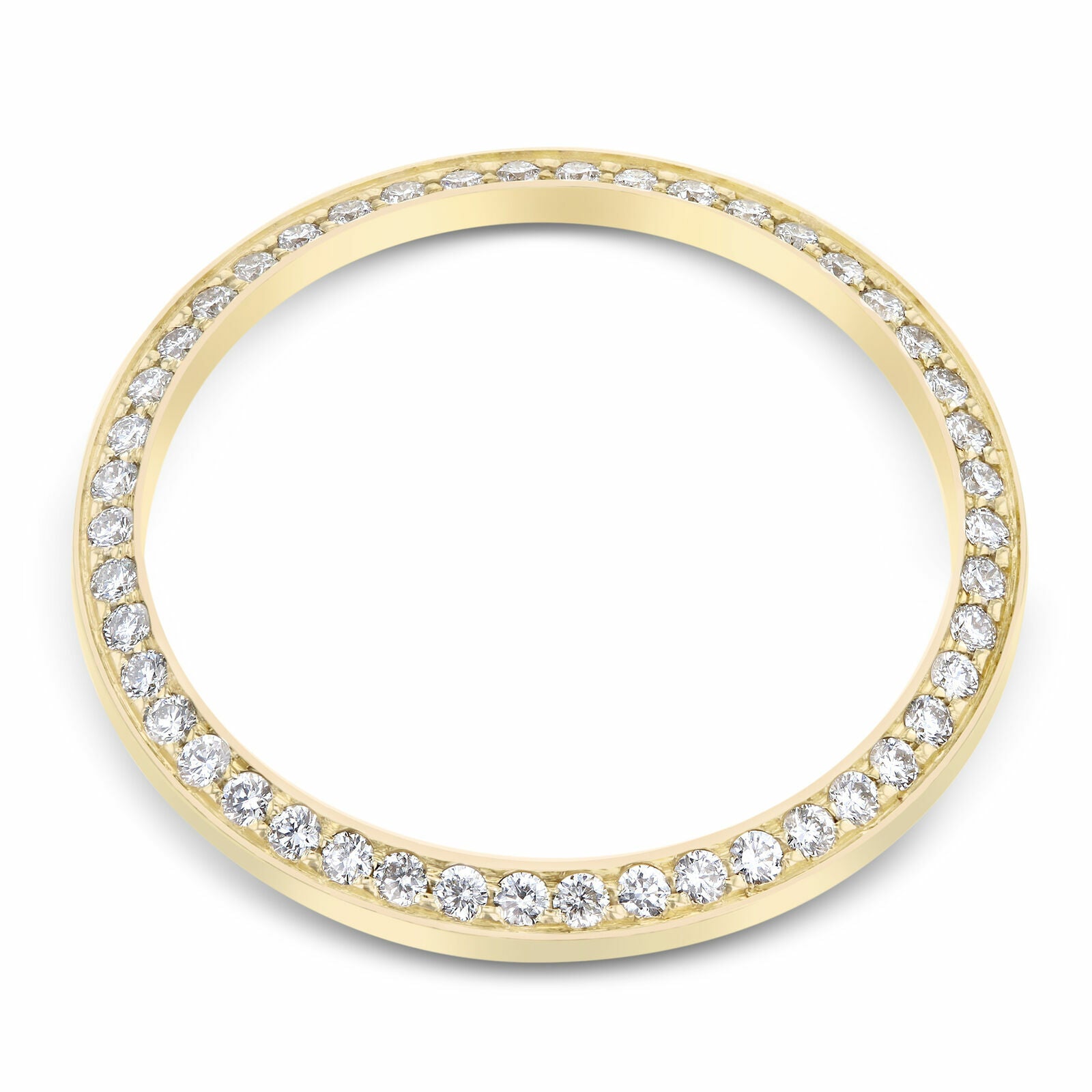MIDSIZE 1CT BEAD SET DIAMOND BEZEL FOR ROLEX 31MM 6824, 6827, 7518 W/ STEP 18KY