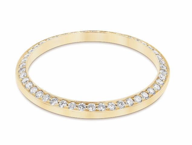 MIDSIZE 1CT BEAD SET DIAMOND BEZEL FOR ROLEX 31MM 6824, 6827, 7518 W/ STEP 18KY