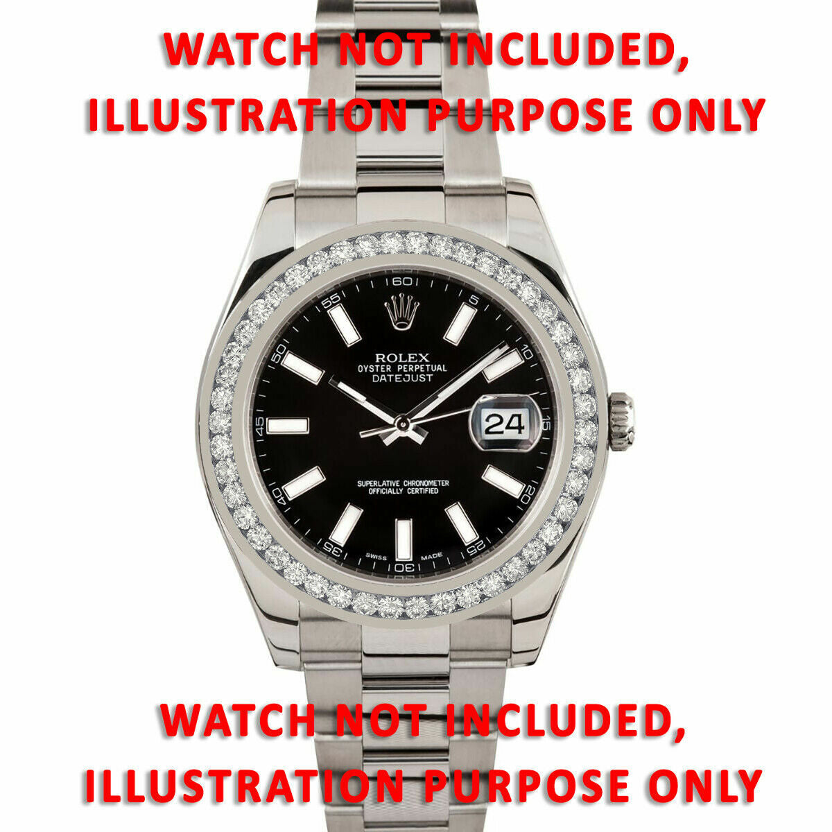 3CT CHANNEL SET 18K WHITE DIAMOND BEZEL FOR ROLEX DATEJUST 41MM 126300, 126334