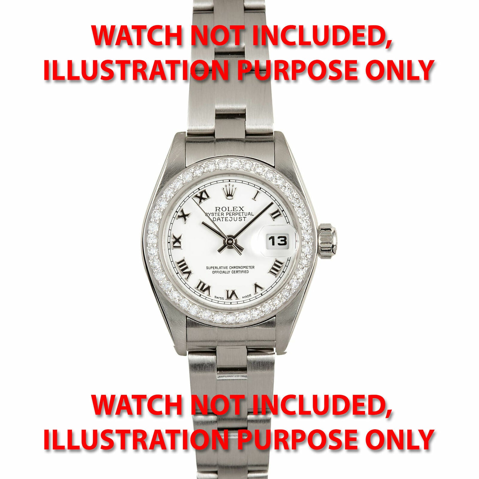 LADIES .85CT BEAD SET DIAMOND BEZEL FOR ROLEX 26MM DATEJUST, PRESIDENT WG