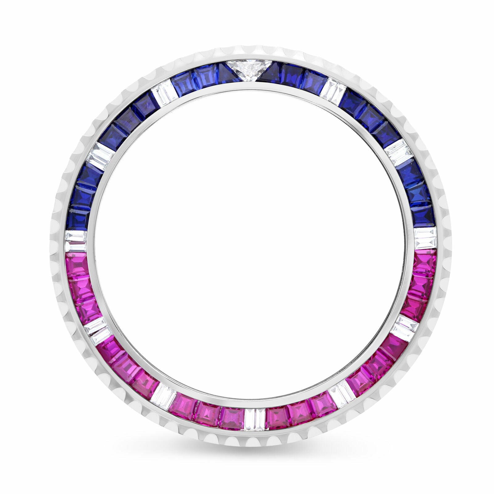 4.50CT TW DIAMOND/RUBY/SAPPHIRE BEZEL FOR ROLEX SUBMARINER, GMT MASTER SS