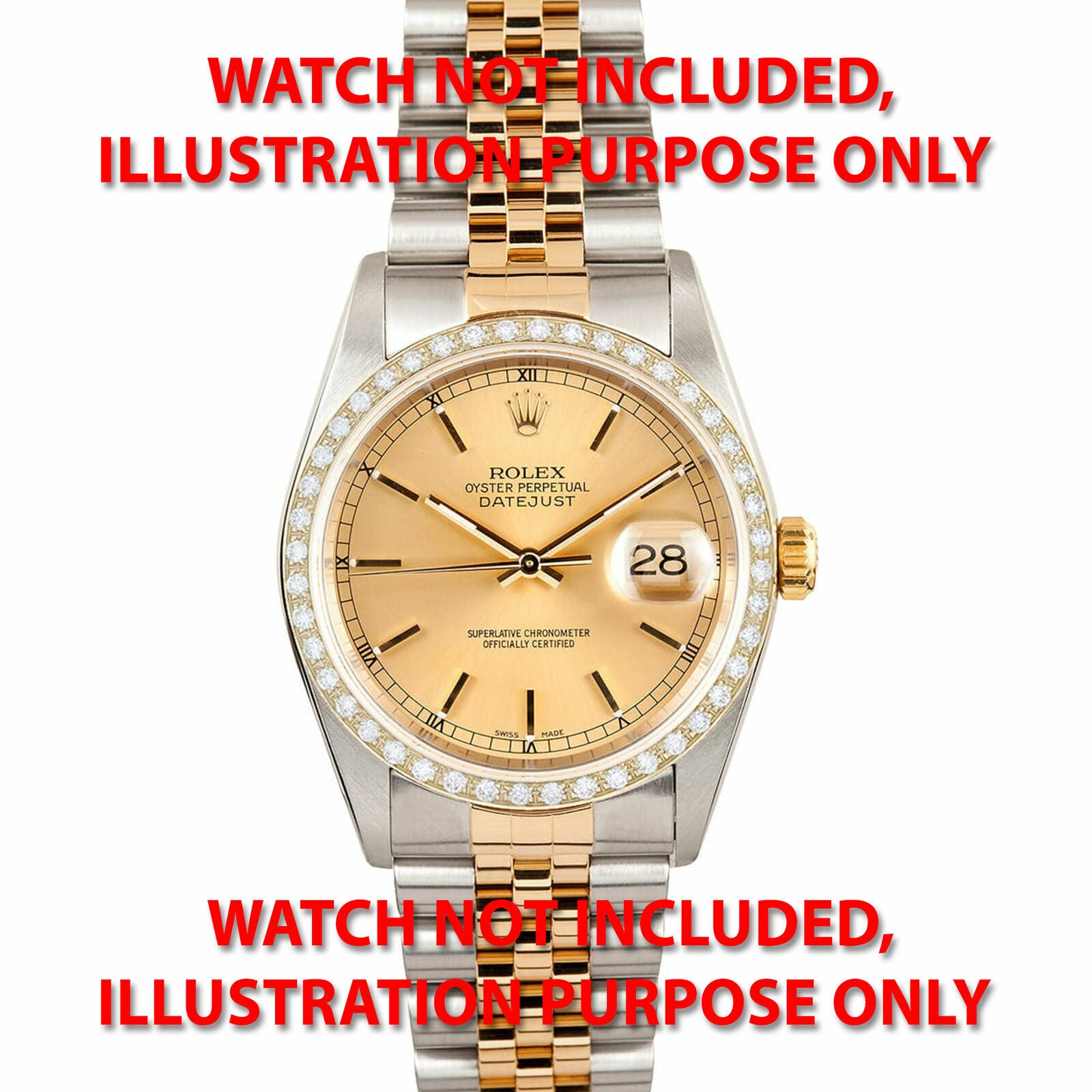 1CT BEAD SET DIAMOND BEZEL 10KY FOR ROLEX 36MM DATEJUST, PRESIDENT