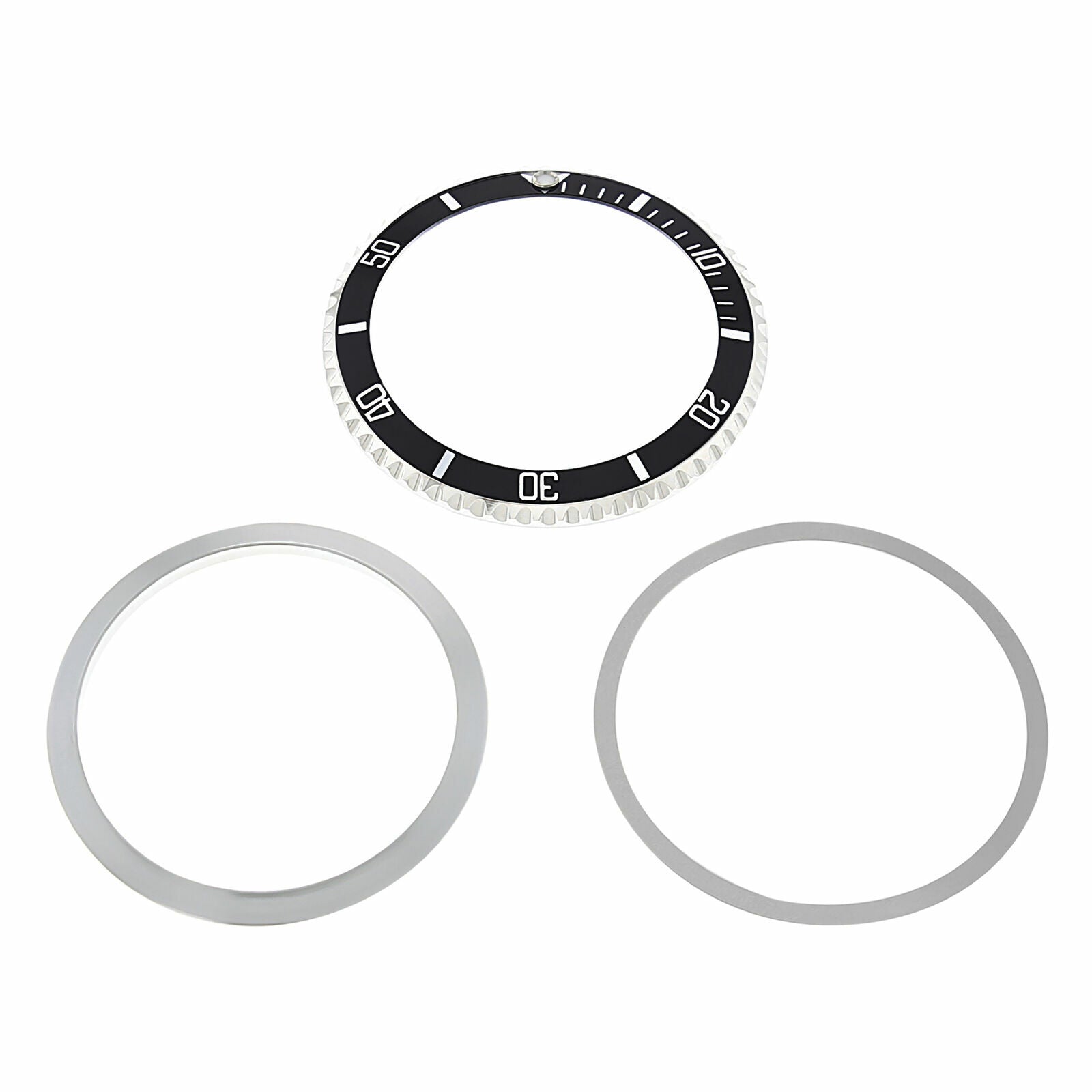BEZEL, INSERT, RETAINER RING FOR ROLEX SUBMARINER 1665, 5508, 5512 STEEL BLACK