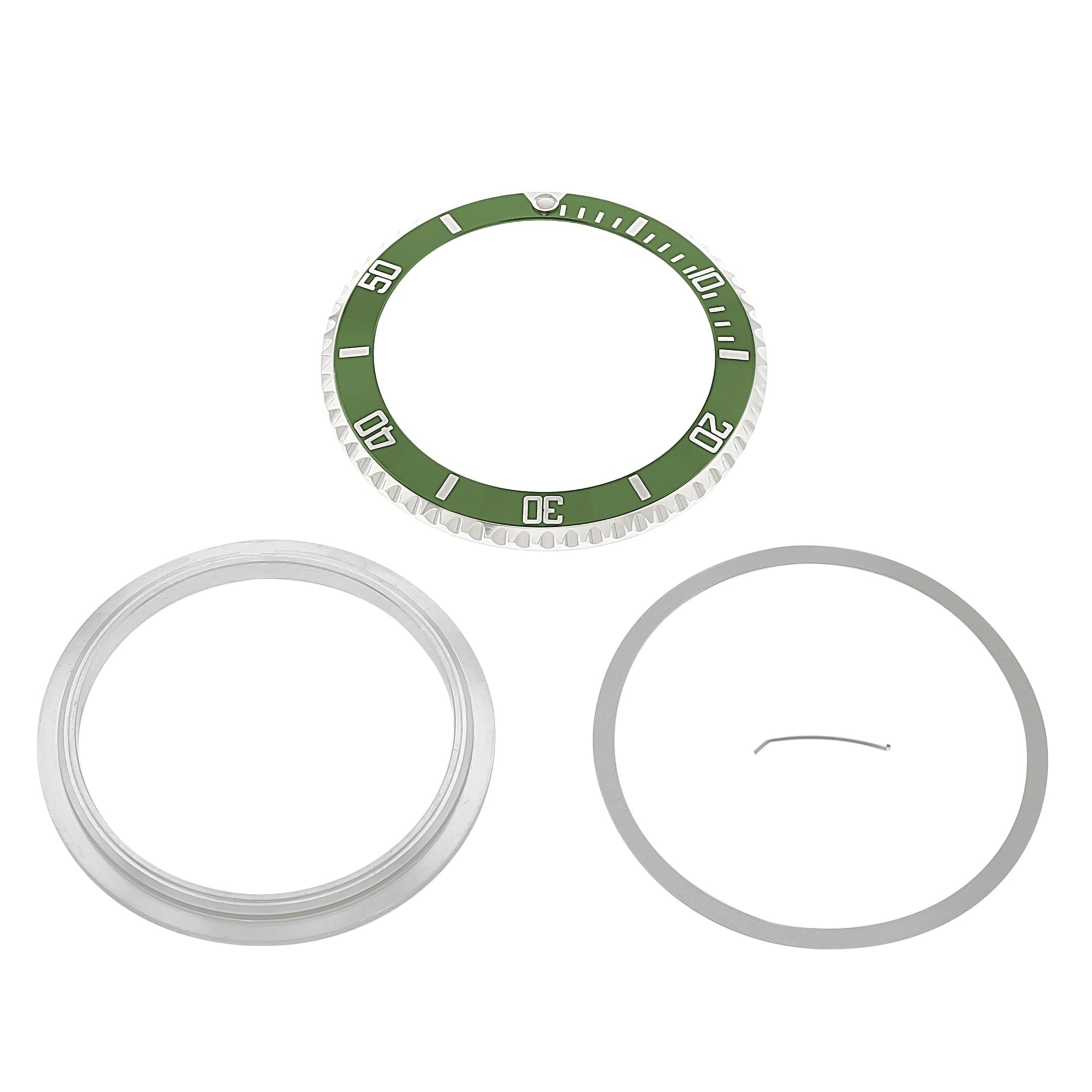 BEZEL, INSERT, RETAINING RING FOR ROLEX SUBMARINER 16610, 16800 GREEN HULK
