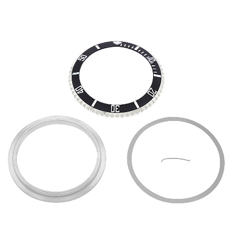 ROTATING BEZEL, INSERT, RETAINING FOR ROLEX SUBMARINER 16610, 16800 BLACK