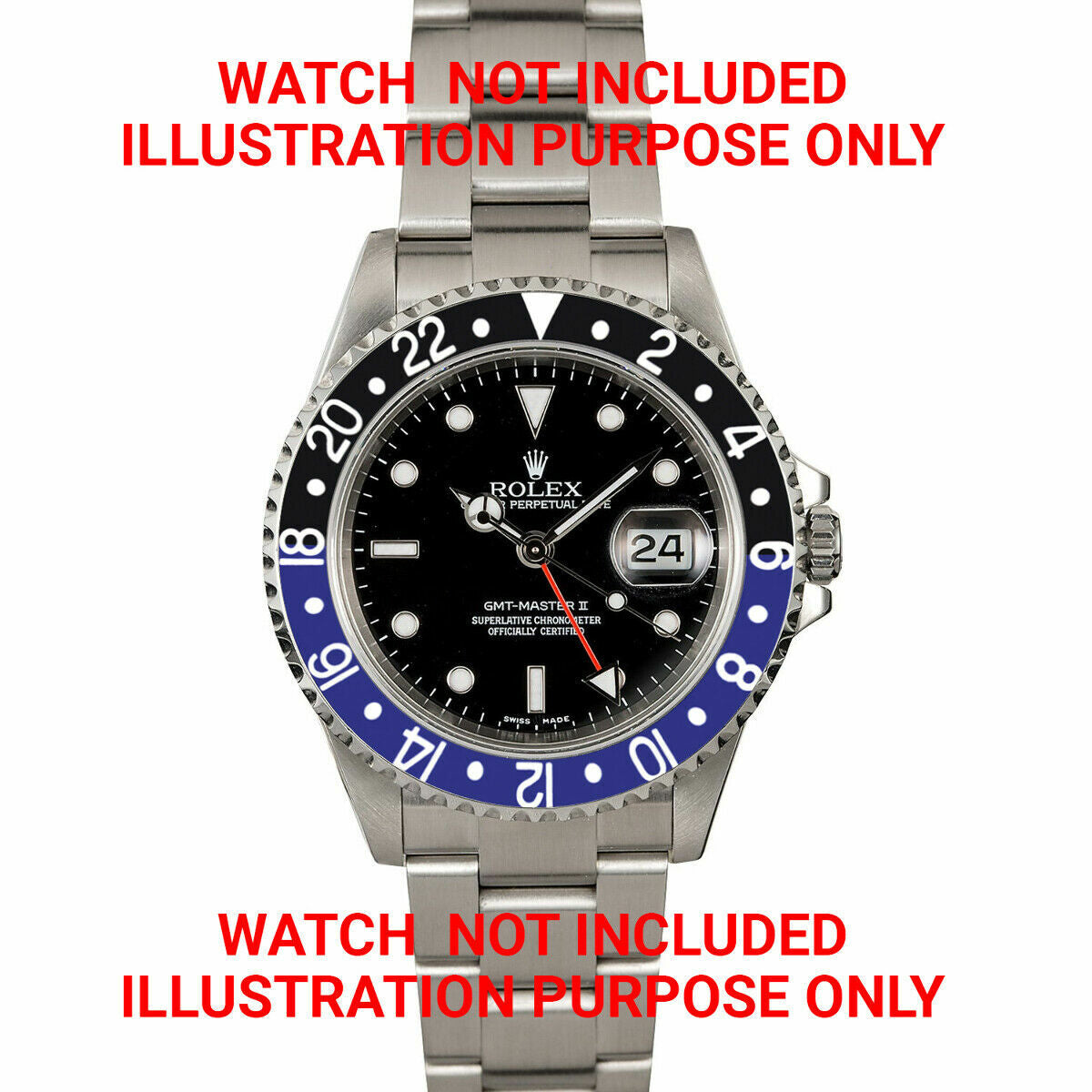 RETAINING RINGBEZEL & INSERT FOR ROLEX GMT BATMAN 16718 BLACK/BLUE