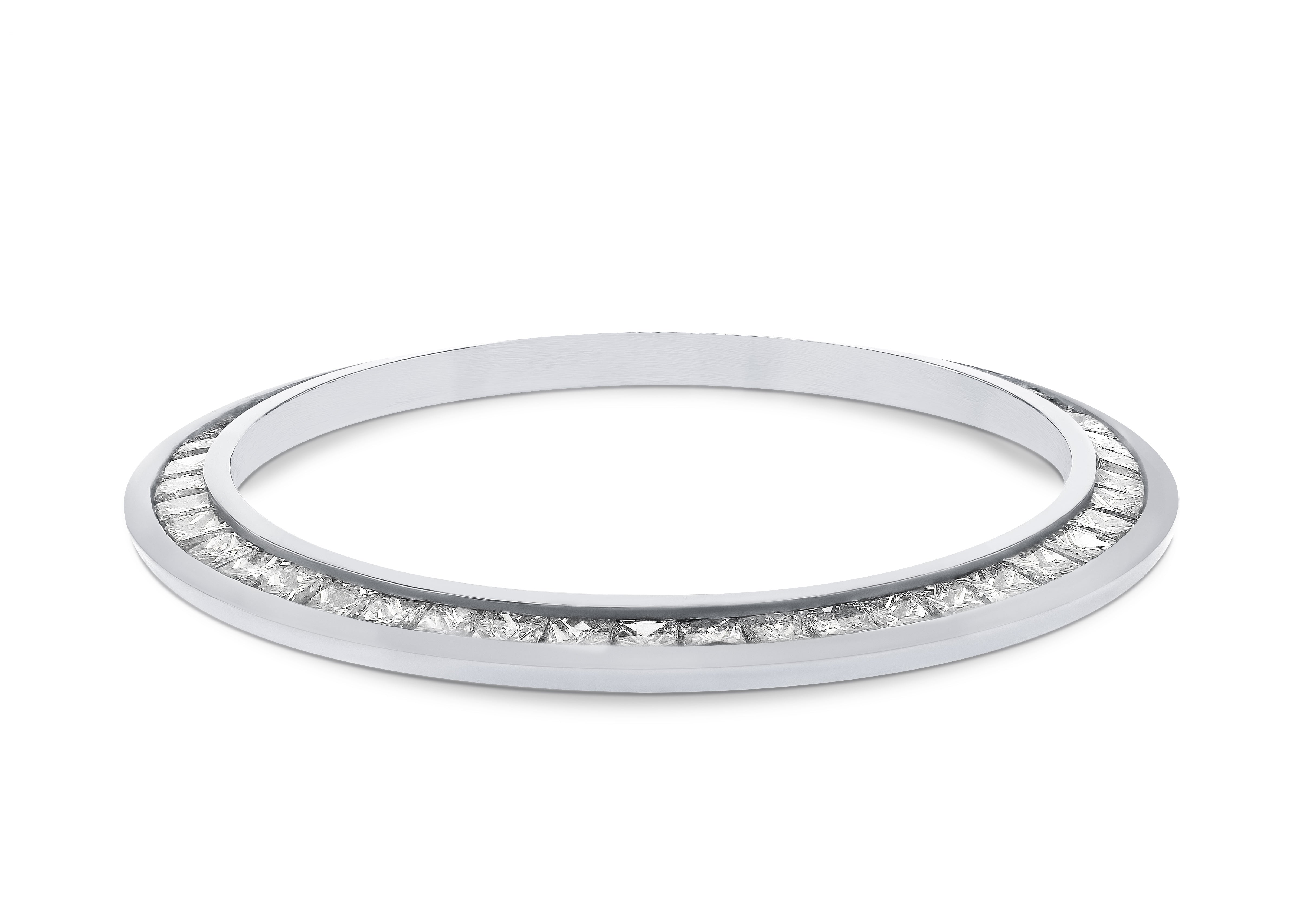 MIDSIZE 2CT PRINCESS CUT DIAMOND BEZEL FOR ROLEX 31MM DATEJUST