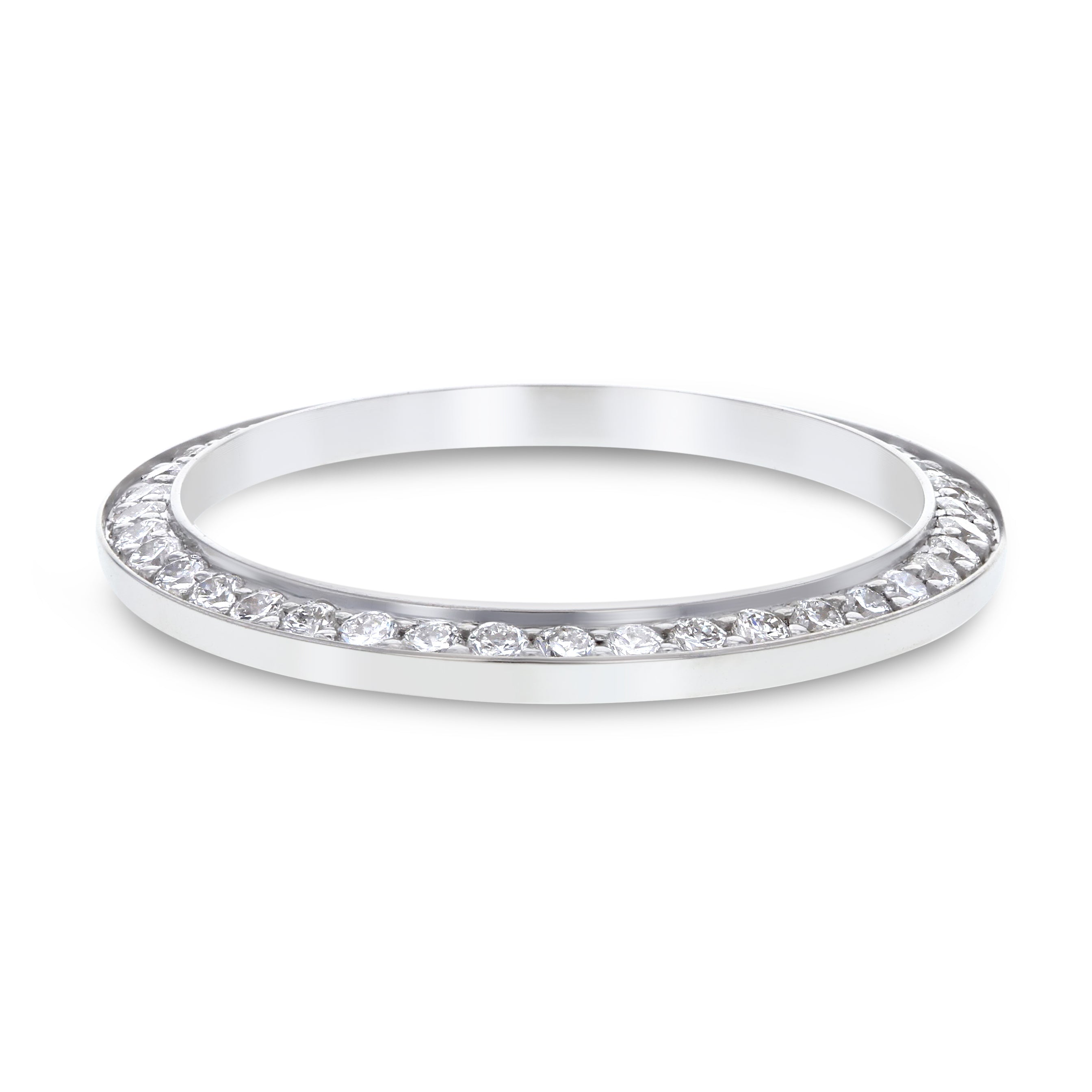 LADIES 1CT BEAD SET LAB CREATED DIAMOND BEZEL FOR ROLEX DATE DATEJUST 26MM STEEL