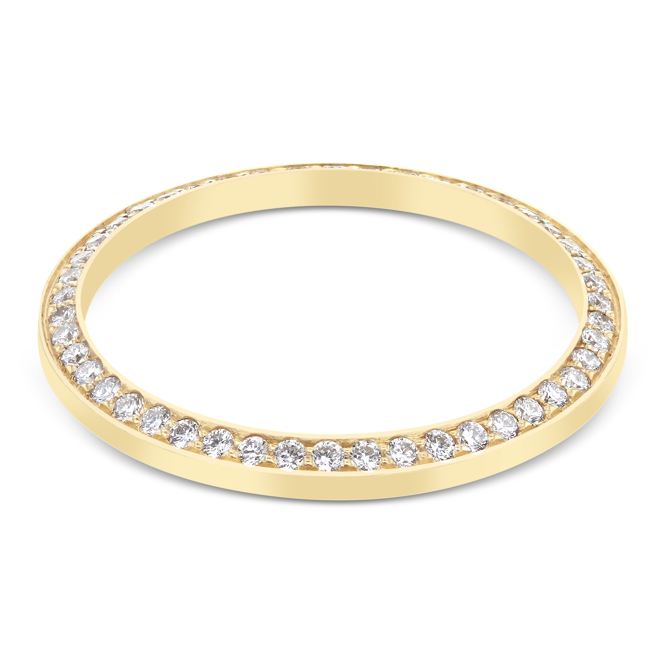 1CT BEAD SET LAB CREATED DIAMOND BEZEL FOR ROLEX 31MM DATEJUST WATCH YELLOW GOLD