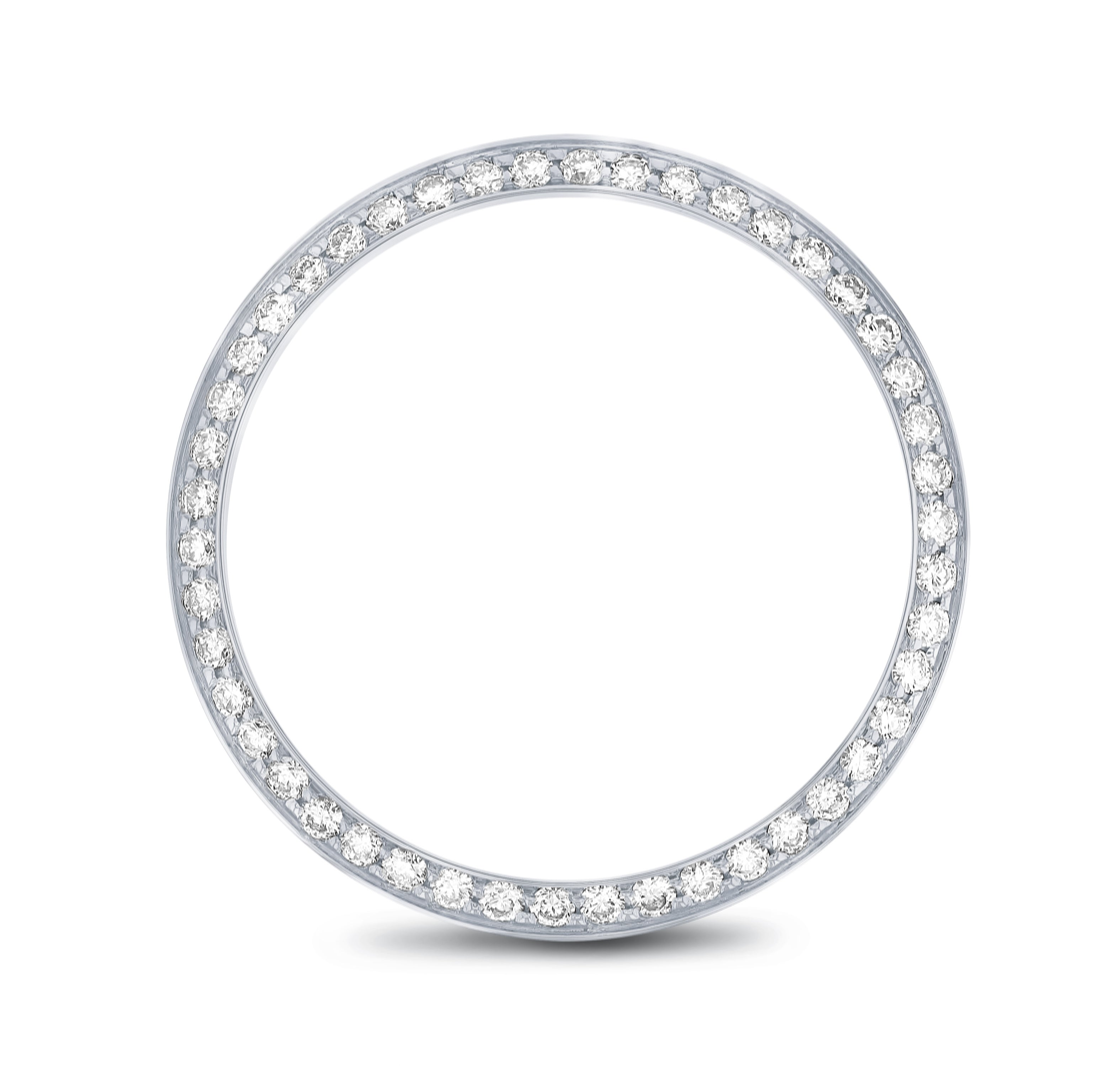 MIDSIZE 1CT BEAD SET LAB CREATED DIAMOND BEZEL FOR ROLEX DATEJUST 31MM WATCH WG