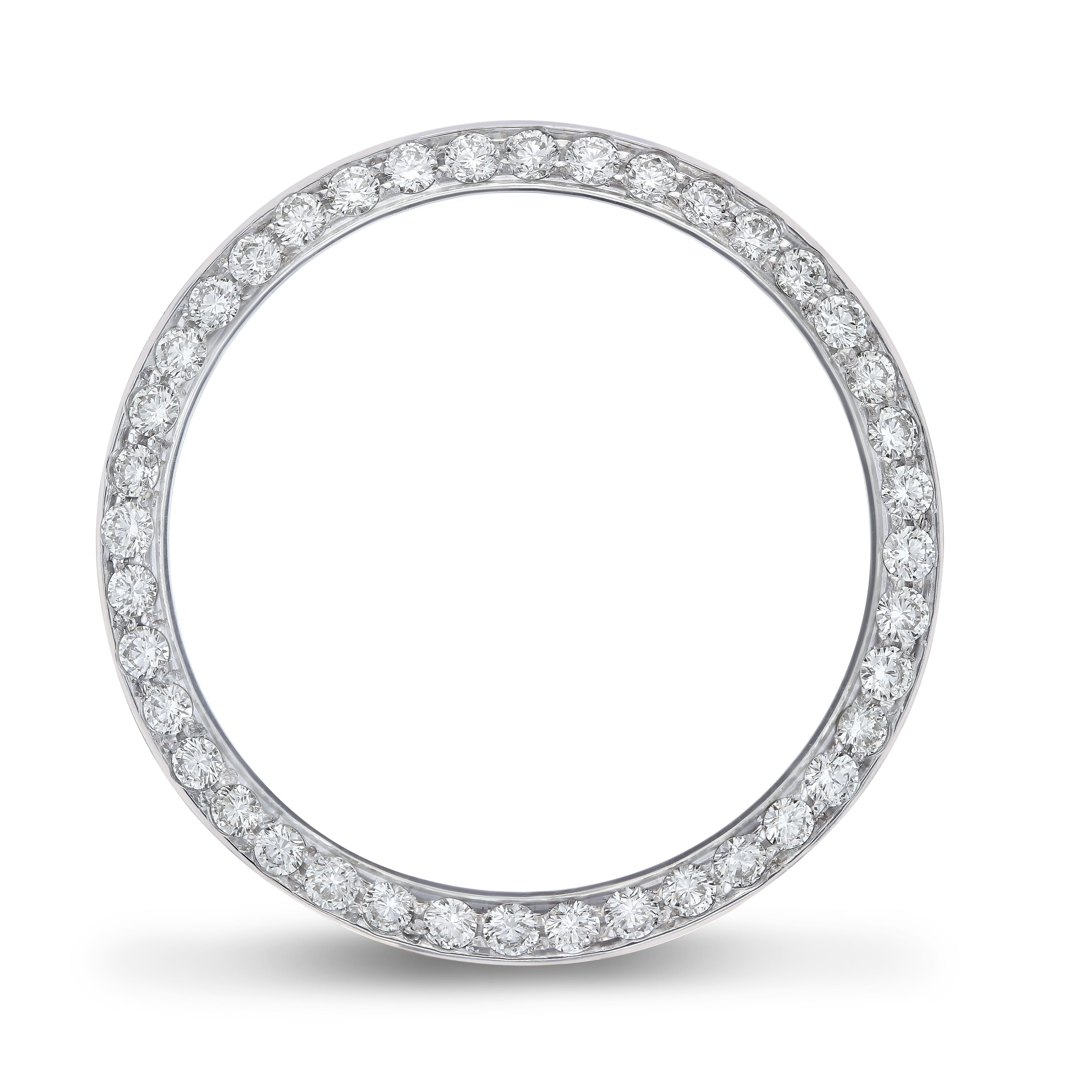 2CT BEAD SET LAB CREATED DIAMOND BEZEL FOR ROLEX DATEJUST 36MM WATCH WHITE GOLD