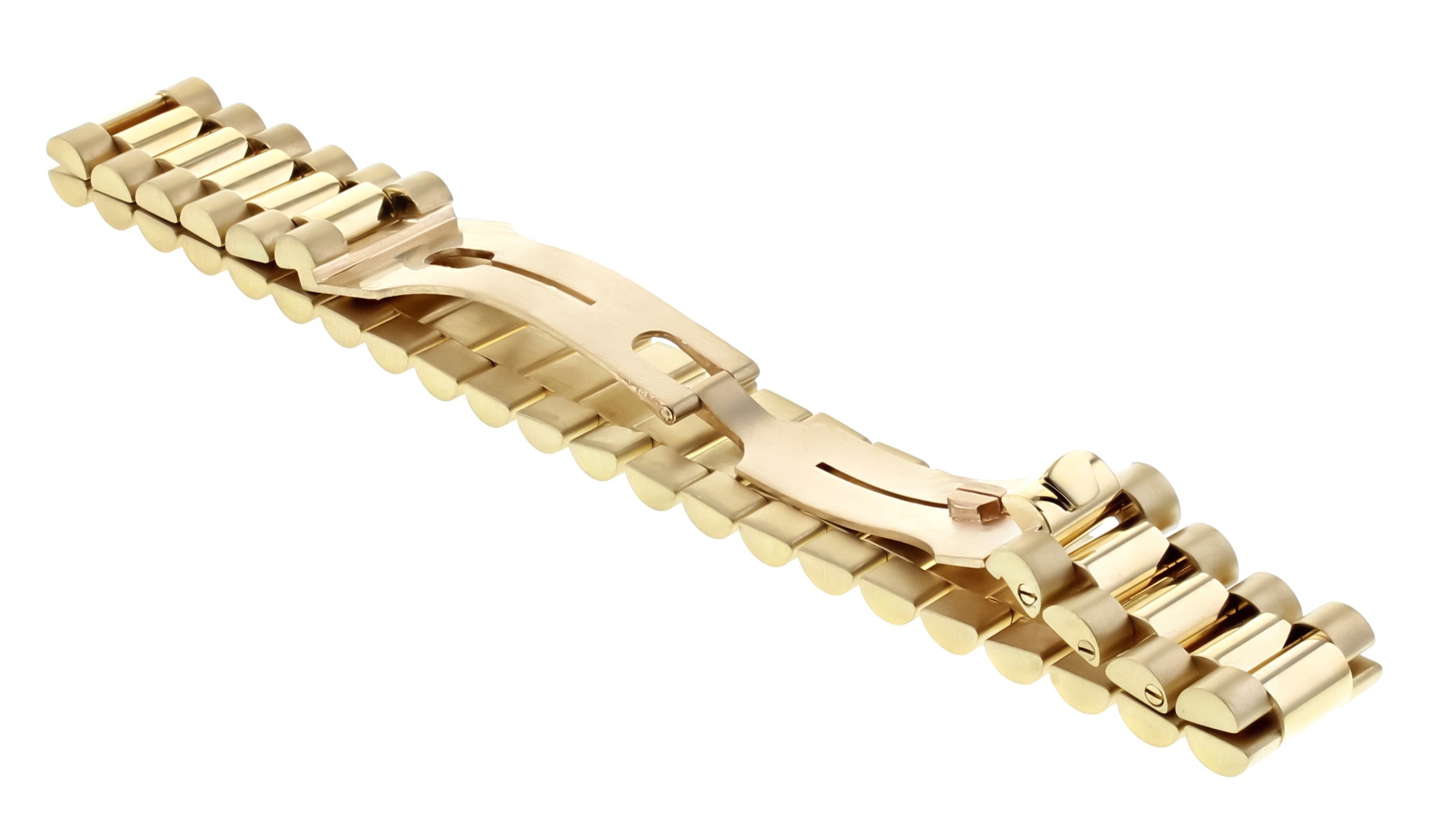 16MM 18K YELLOW GOLD PRESIDENT STYLE WRIST BRACELET FITS 8 INCH WRIST