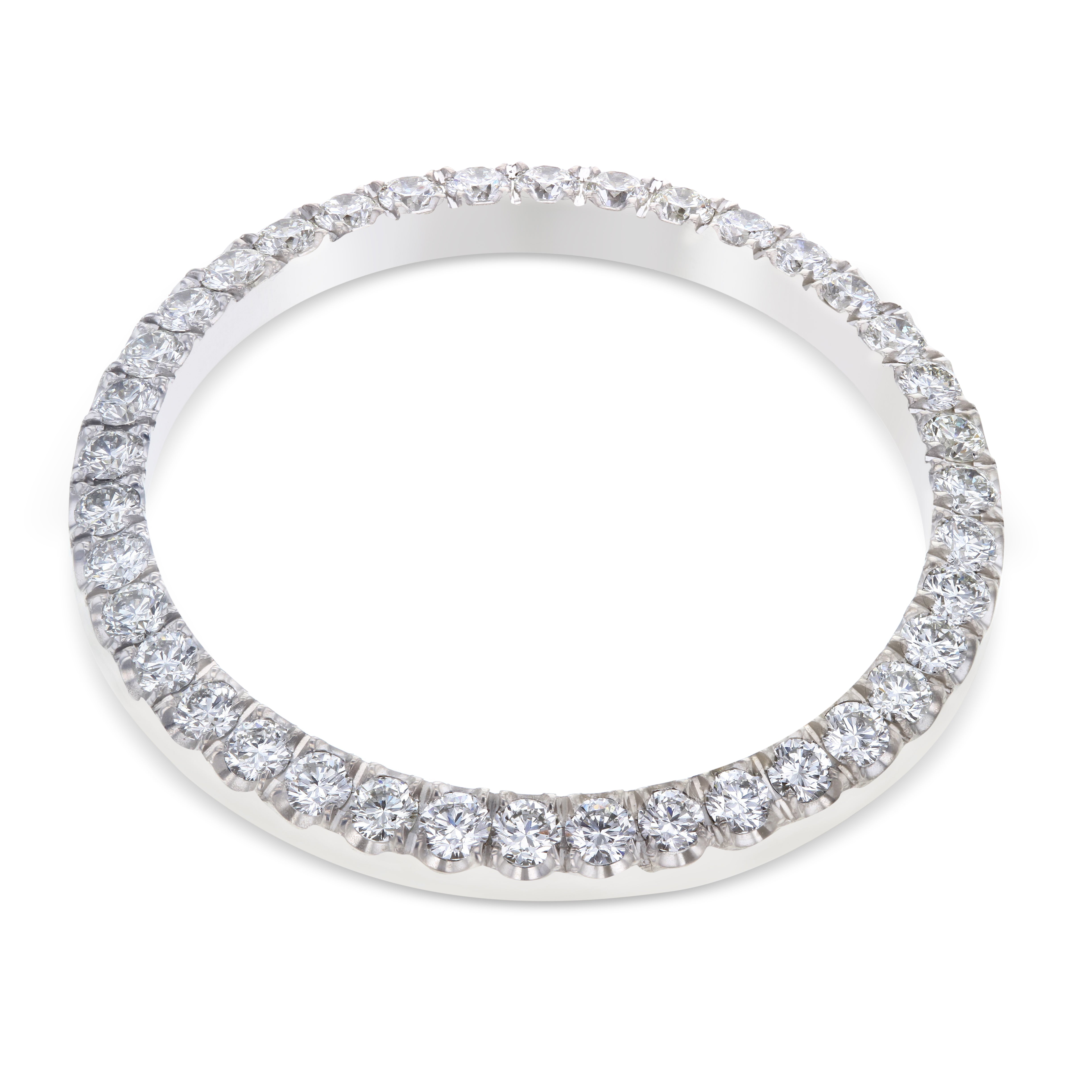 18K WHITE 3CT U-SHAPE PRONG DIAMOND BEZEL FOR ROLEX DATEJUST, PRESIDENT 36MM