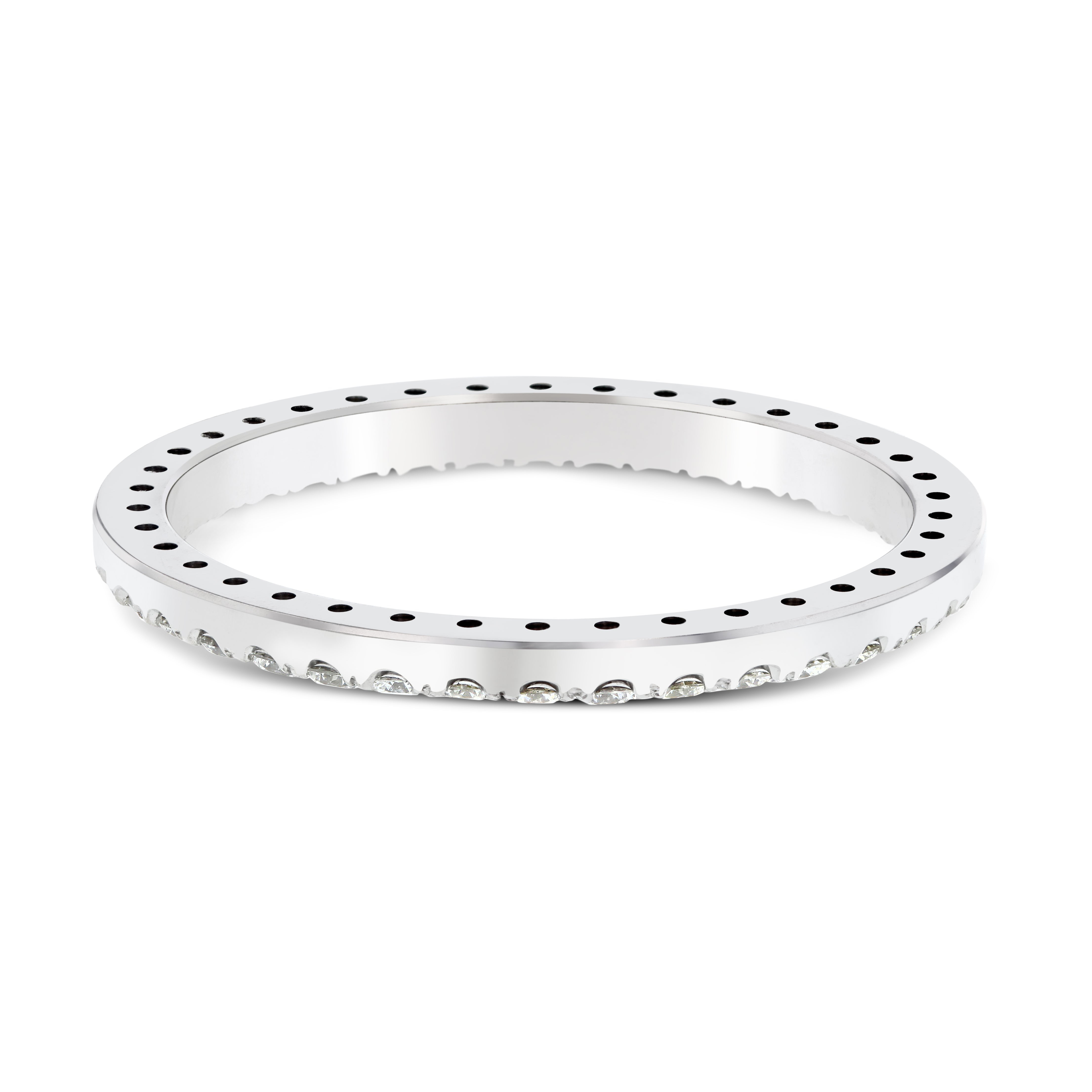 18K WHITE 3CT U-SHAPE PRONG DIAMOND BEZEL FOR ROLEX DATEJUST, PRESIDENT 36MM