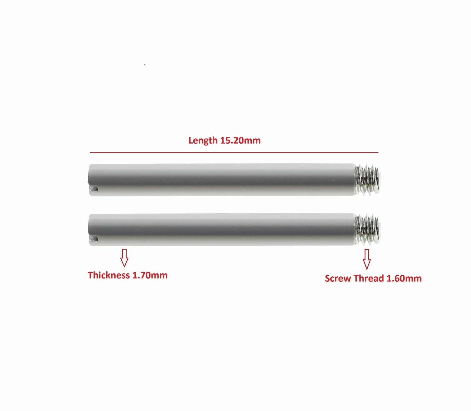 2 - 15.20MM SCREW FOR ROLEX OYSTER WATCH BAND LINK 78360 EXPLORER 16750 GMT 16760