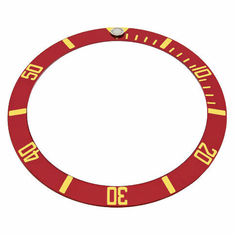 BEZEL INSERT FOR SUBMARINGER PLASTIC MODEL 5508, 5512, 5513 WATCH RED GOLD FONT