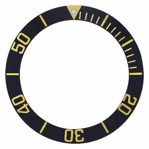 BEZEL INSERT FOR TAG HEUER 43MM CASE AQUARACER 300MM WATCH BLACK GOLD NUMBER