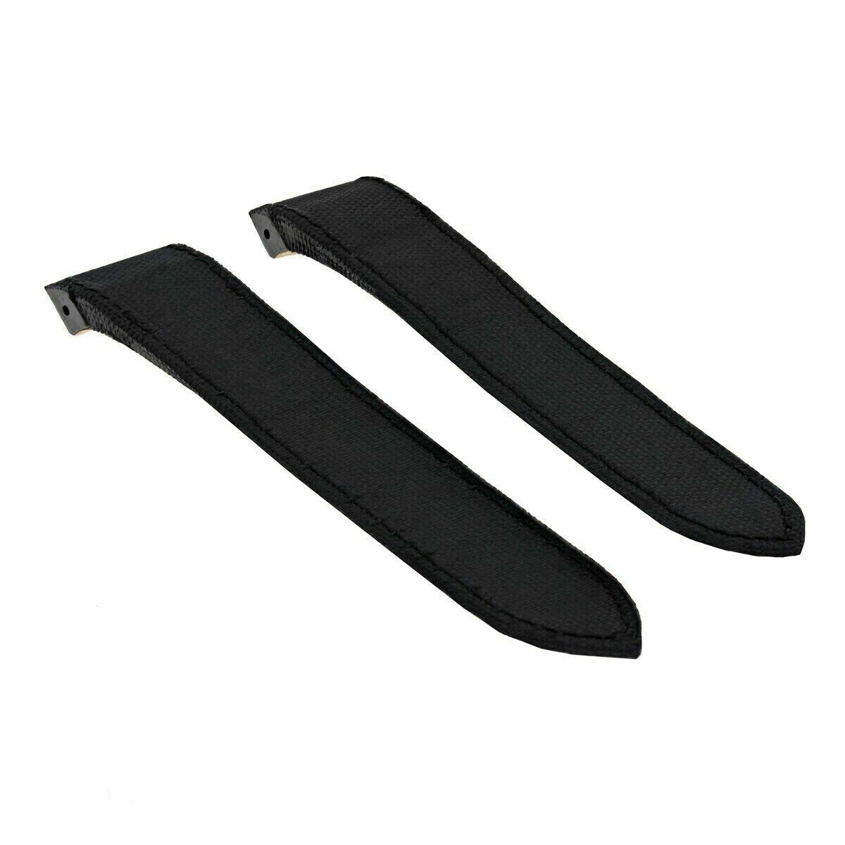 SCREW + 24.5MM TOILE BAND STRAP FOR CARTIER SANTOS 100 CHRONO XL WATCH BLACK