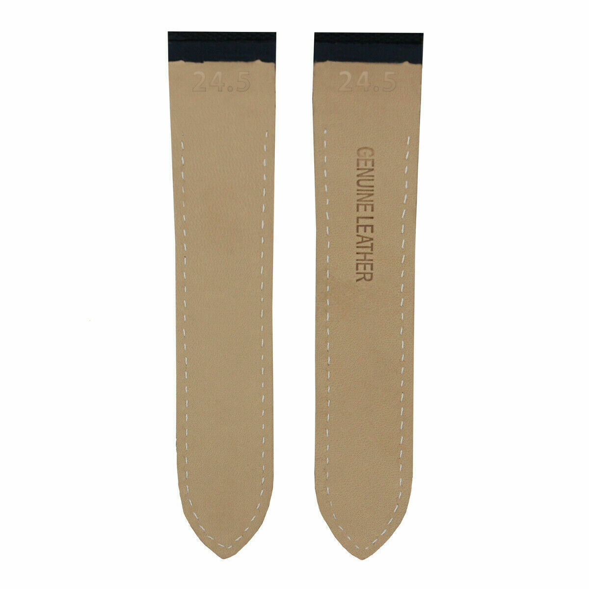 24.5MM LEATHER BAND STRAP TOILE FOR CARTIER SANTOS 100 CHRONO XL 2740 BLACK