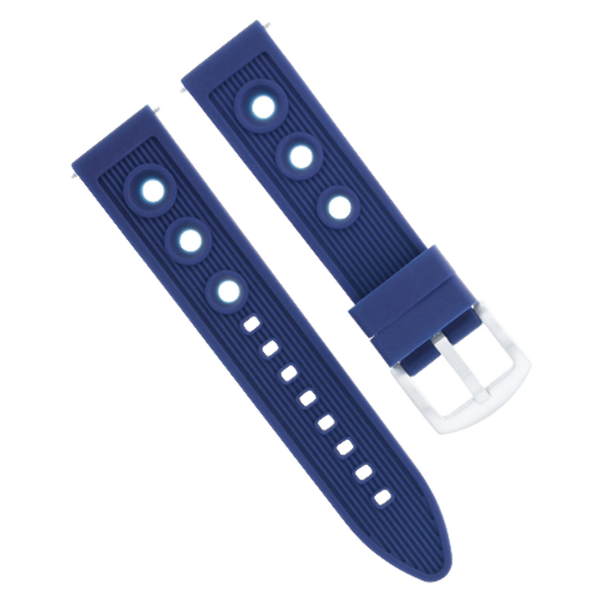 18MM SILICONE RUBBER DIVER WATCH BAND STRAP FOR OMEGA SPEEDMASTER MOON BLUE #9R