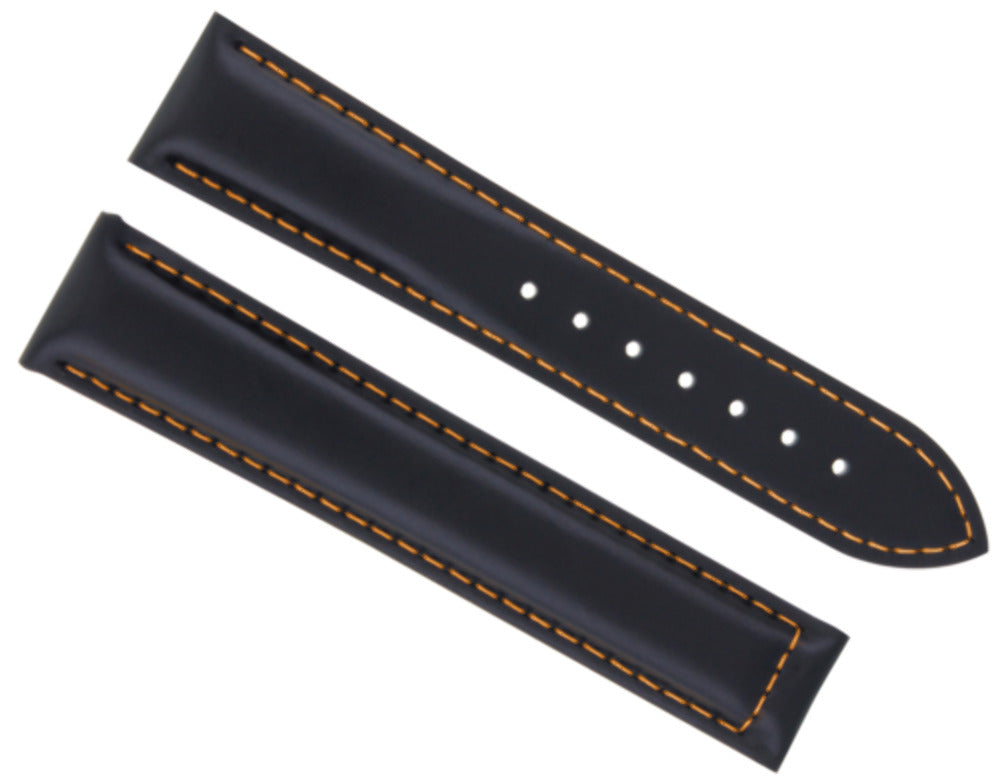 18MM LEATHER BAND WATCH STRAP FOR OMEGA SEAMASTER SPEEDMASTER CLASP BLACK OS