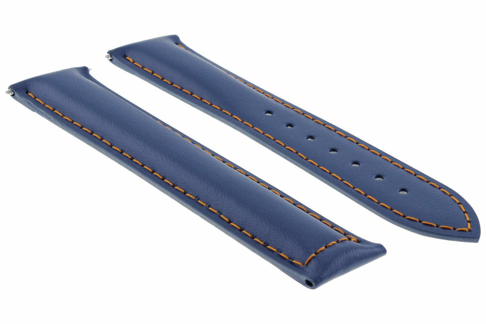 18/16MM LEATHER STRAP BAND FOR OMEGA SEAMASTER PLANET SPEEDMASTER MOON BLUE OS