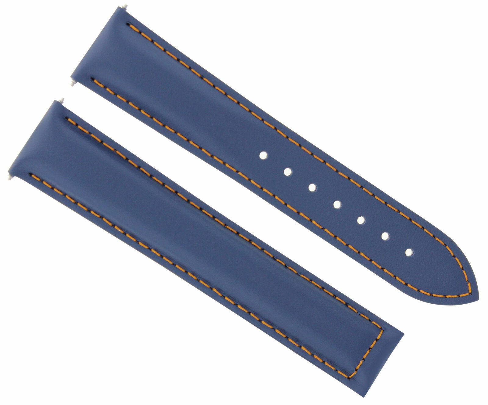 18/16MM LEATHER STRAP BAND FOR OMEGA SEAMASTER PLANET SPEEDMASTER MOON BLUE OS