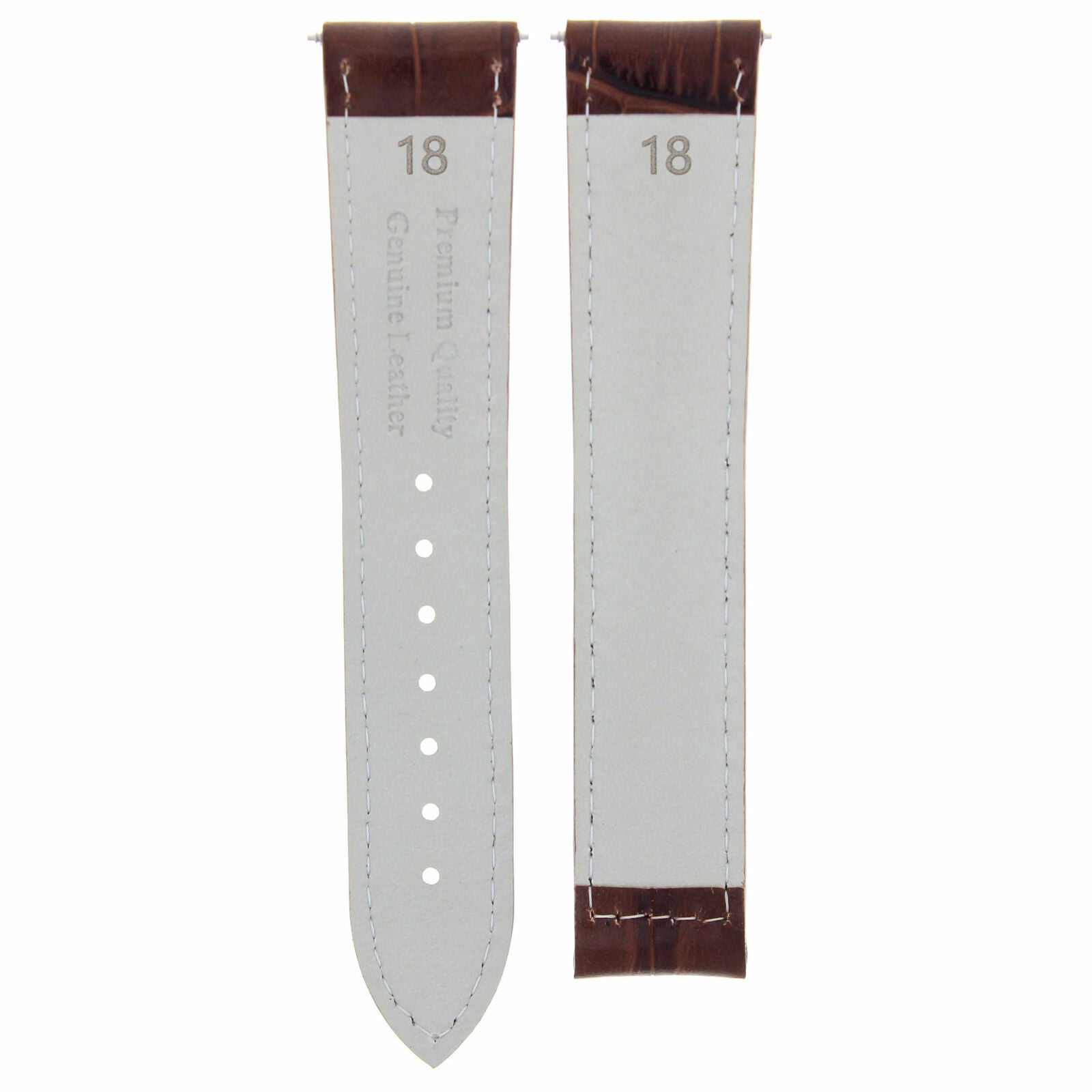 18MM LEATHER WATCH STRAP BAND FOR OMEGA SEAMASTER DEPLOYMENT CLASP L/BROWN WS